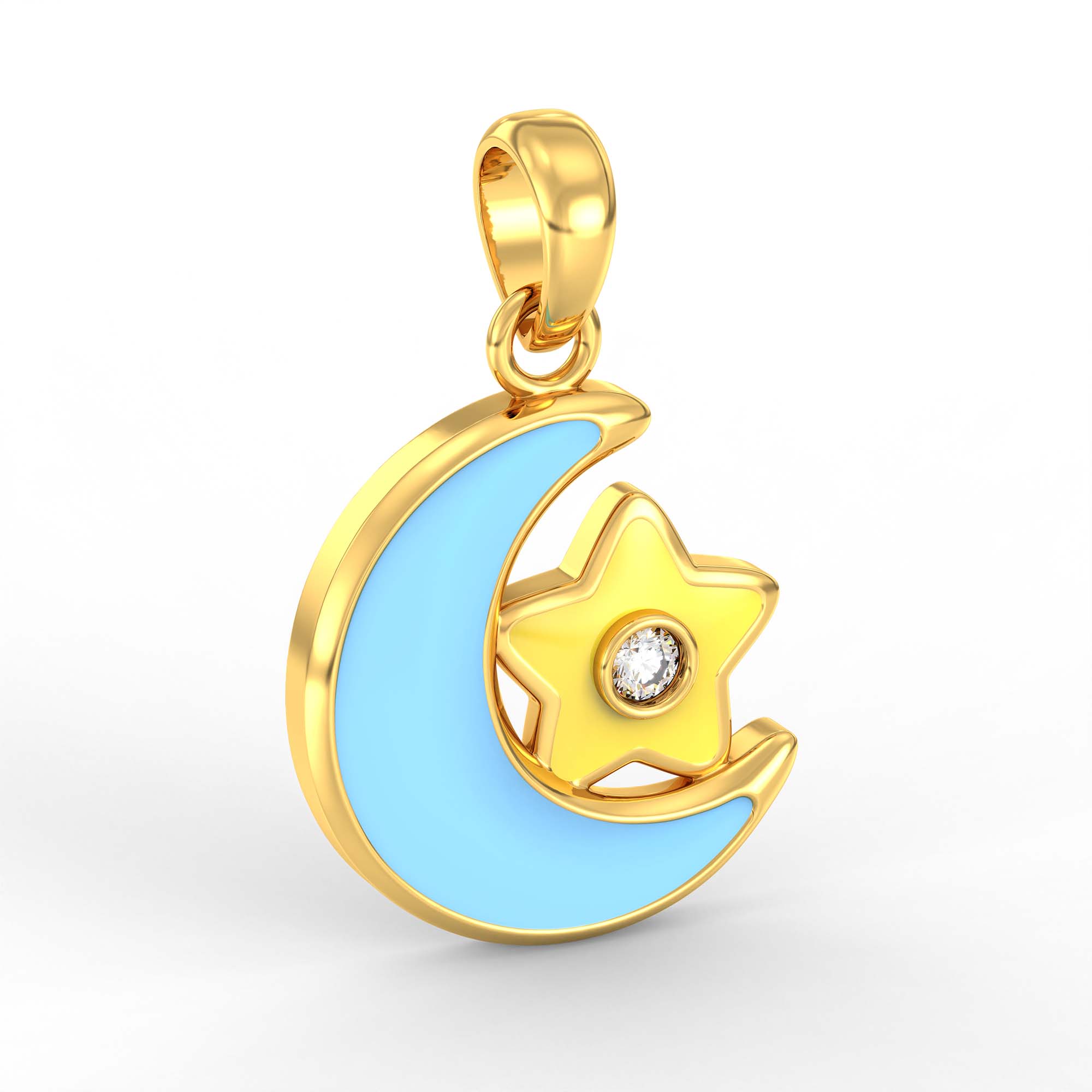 Kids Pendant in 22K Yellow Gold with Lab grown diamond thumbnail