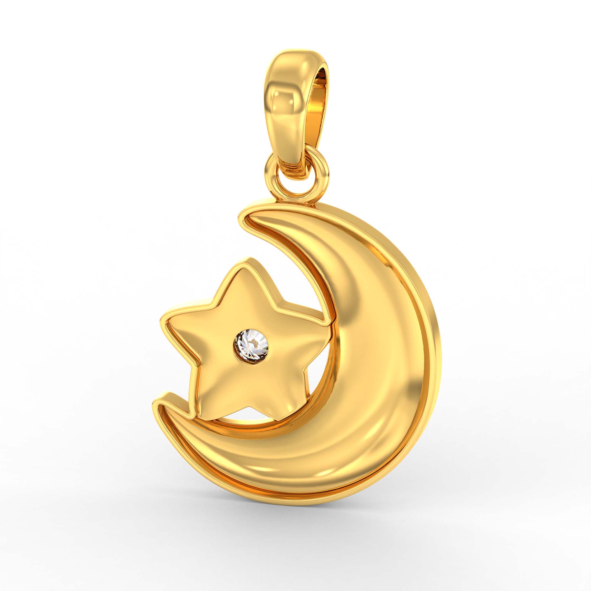 Kids Pendant in 22K Yellow Gold with Lab grown diamond thumbnail