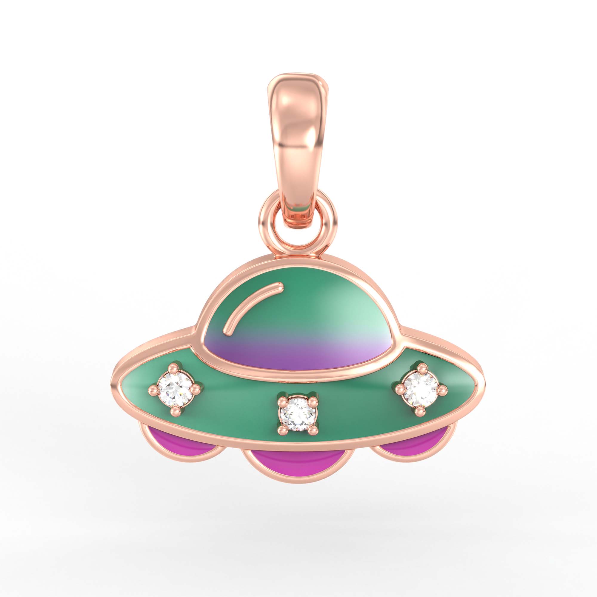 Kids Pendant in 18K Rose Gold with Lab grown diamond thumbnail