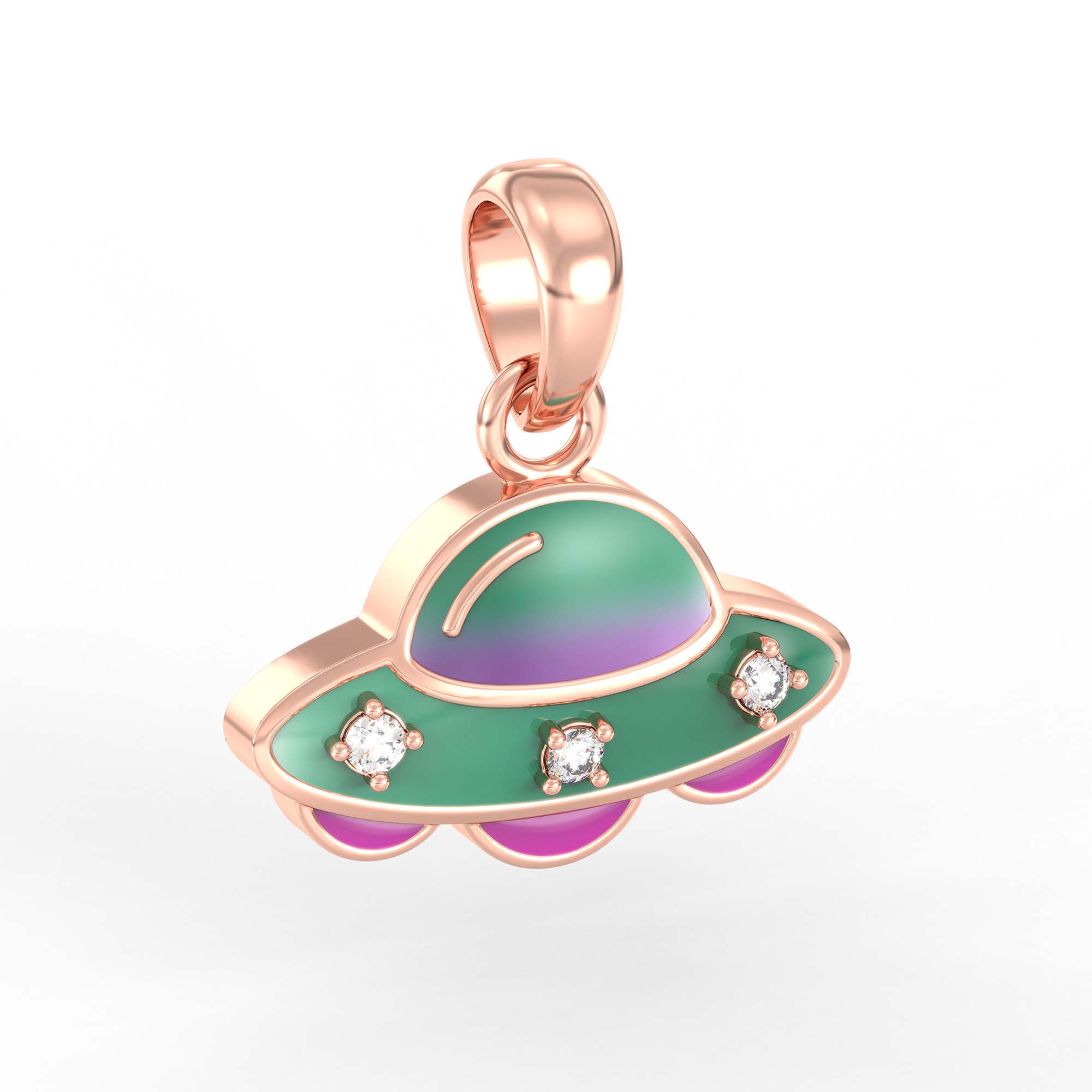 Kids Pendant in 18K Rose Gold with Lab grown diamond thumbnail
