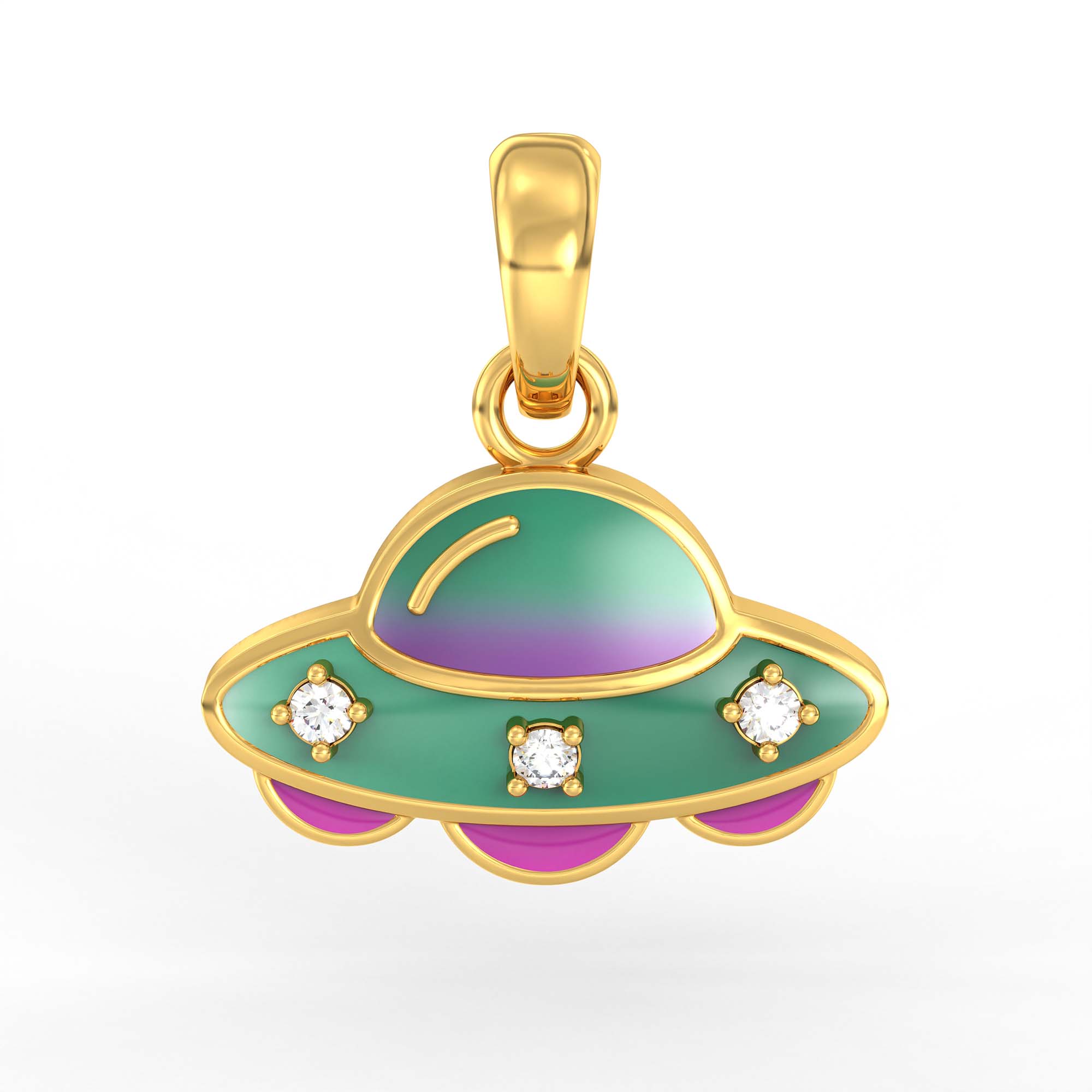 Kids Pendant in 22K Yellow Gold with Lab grown diamond thumbnail