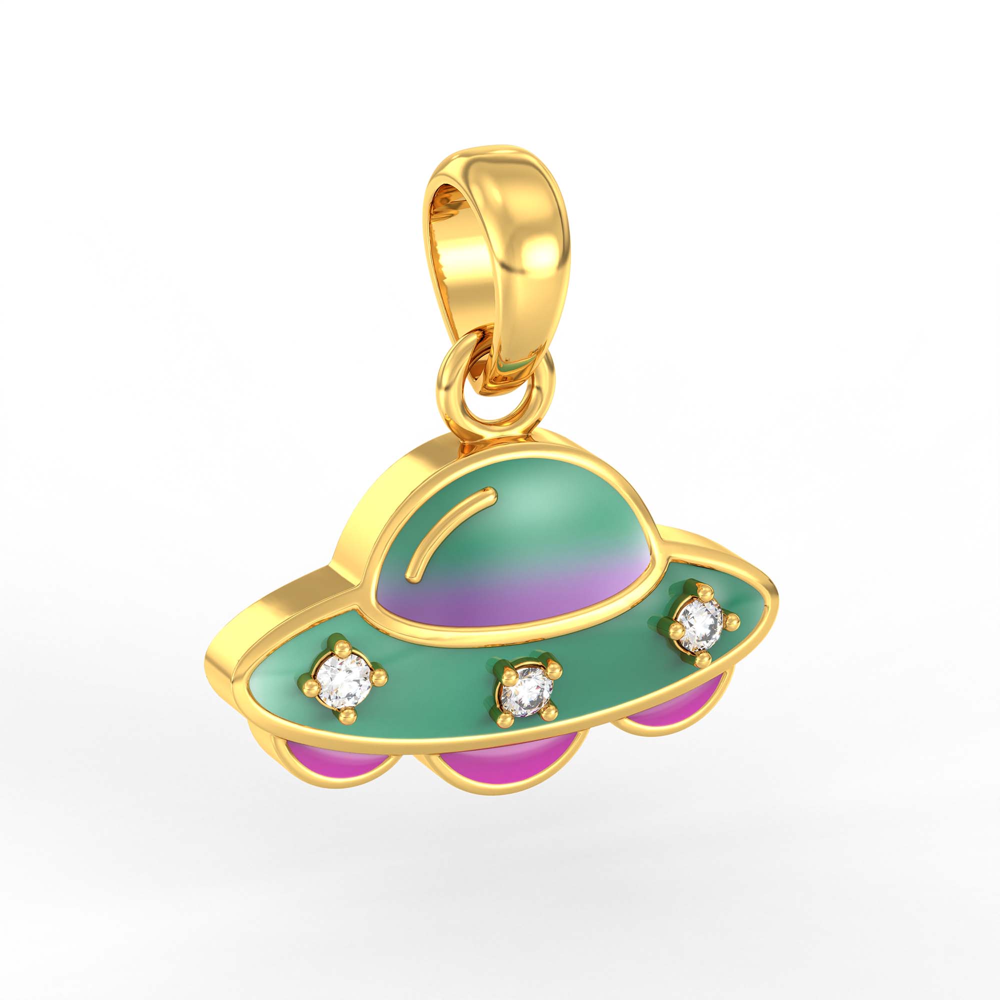 Kids Pendant in 22K Yellow Gold with Lab grown diamond thumbnail