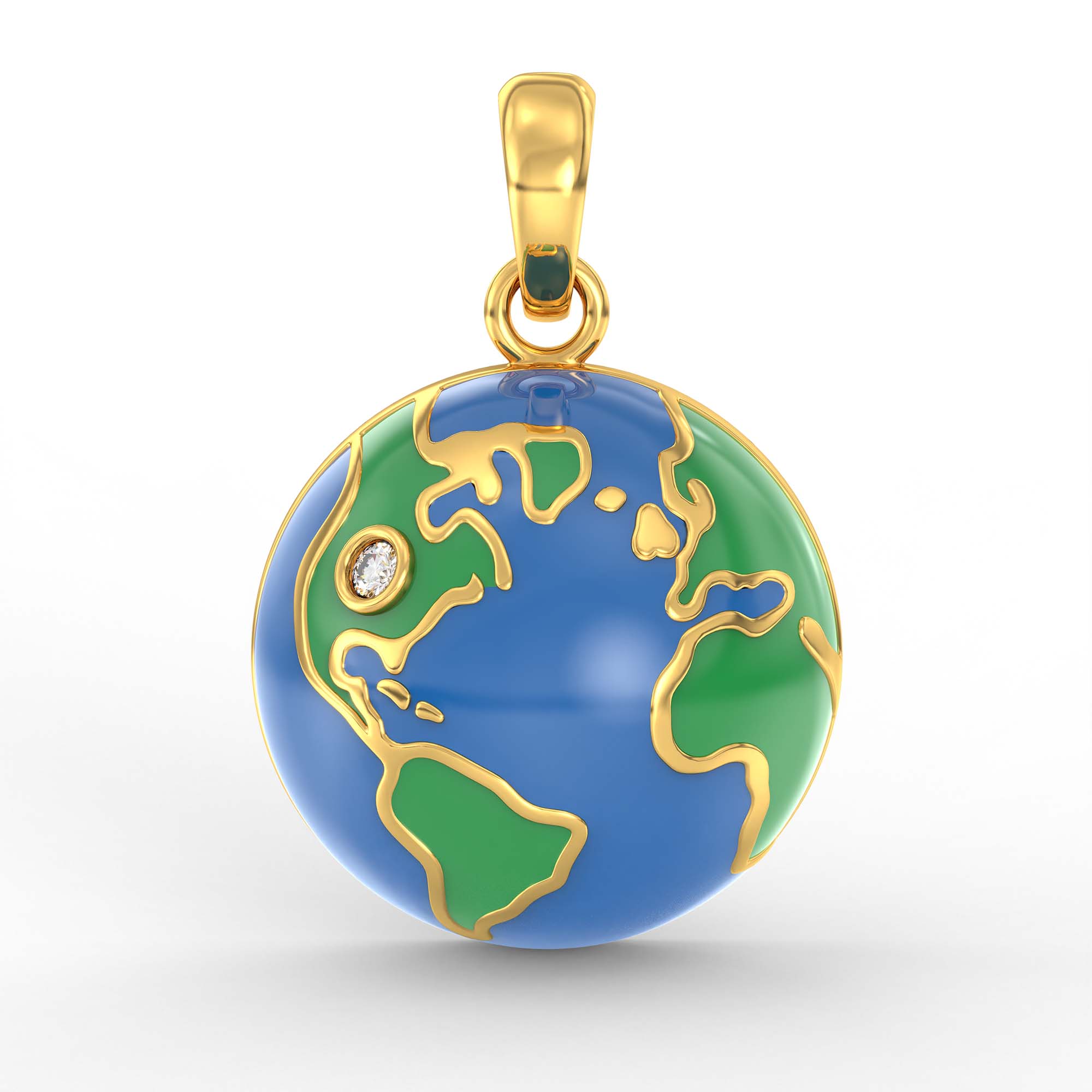 Kids Pendant in 22K Yellow Gold with Lab grown diamond thumbnail
