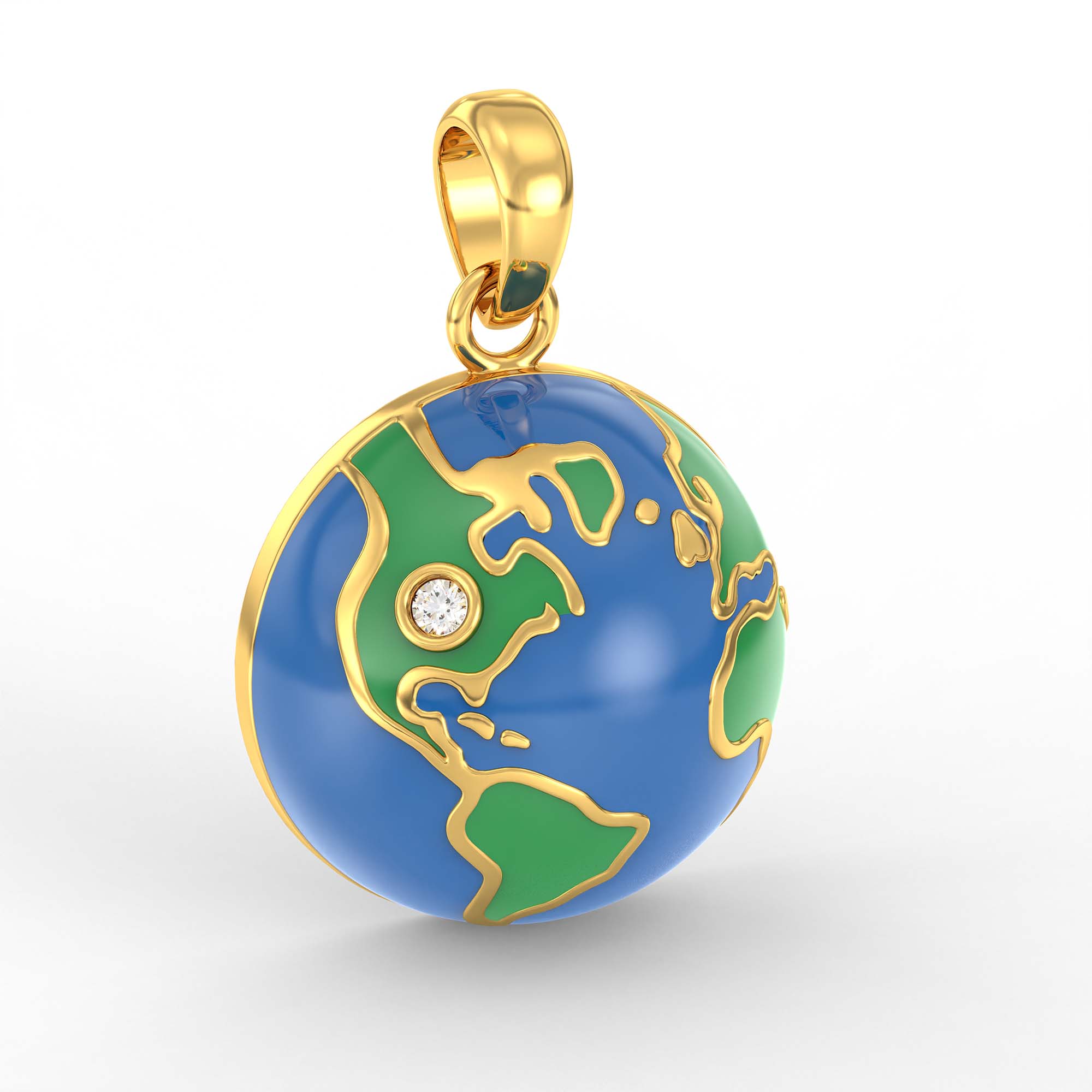 Kids Pendant in 22K Yellow Gold with Lab grown diamond thumbnail