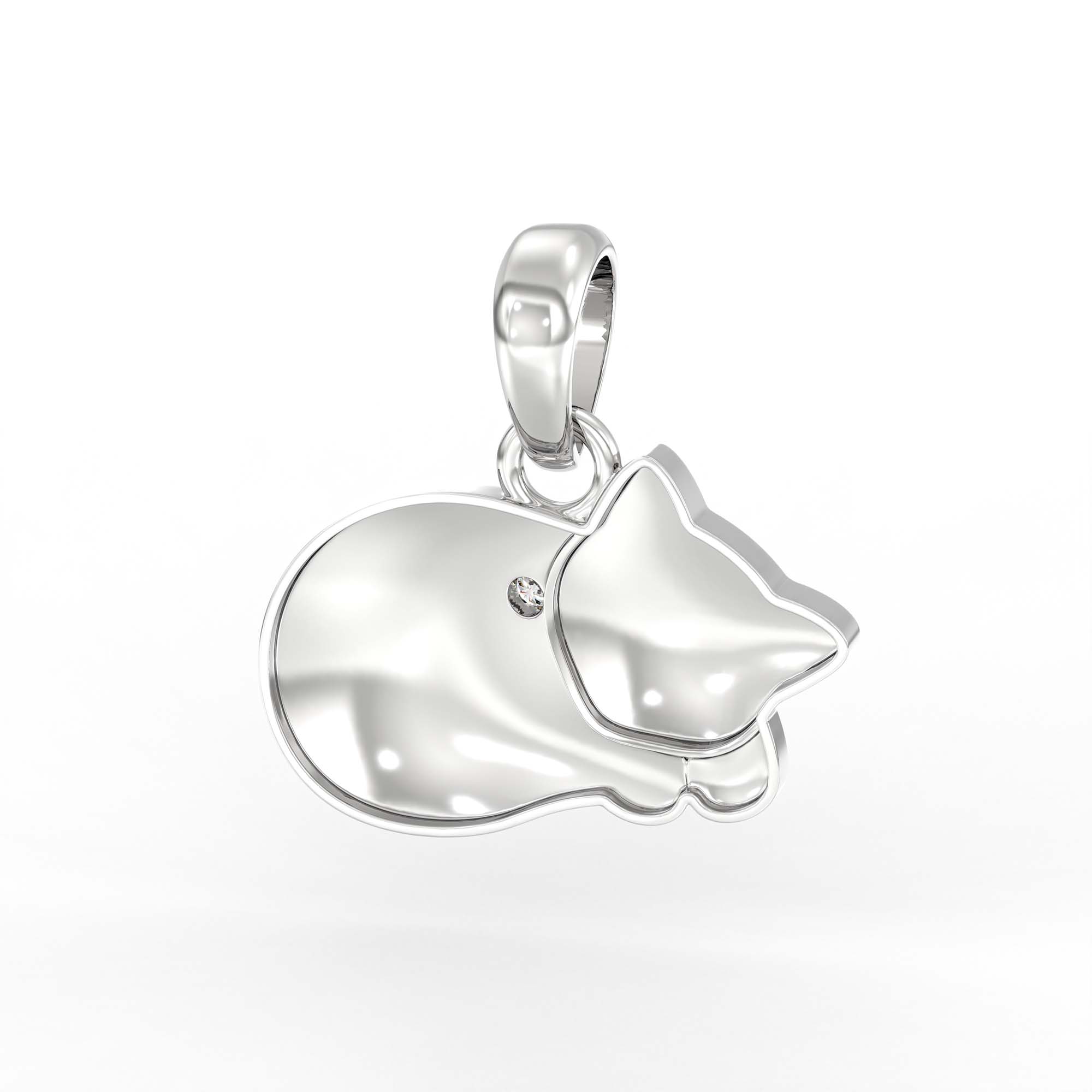 Kids Pendant in 18K White Gold with Lab grown diamond thumbnail
