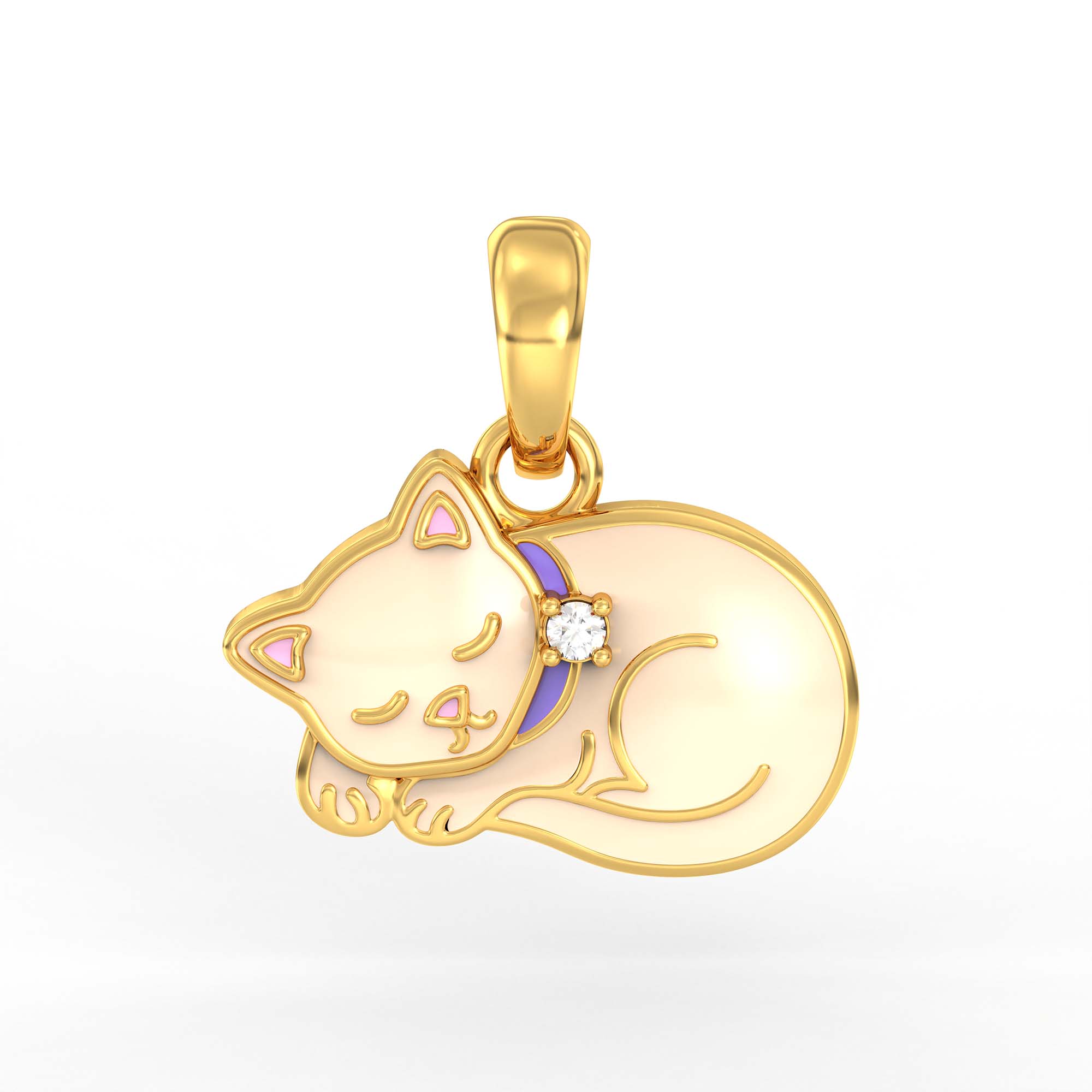 Kids Pendant in 22K Yellow Gold with Lab grown diamond thumbnail