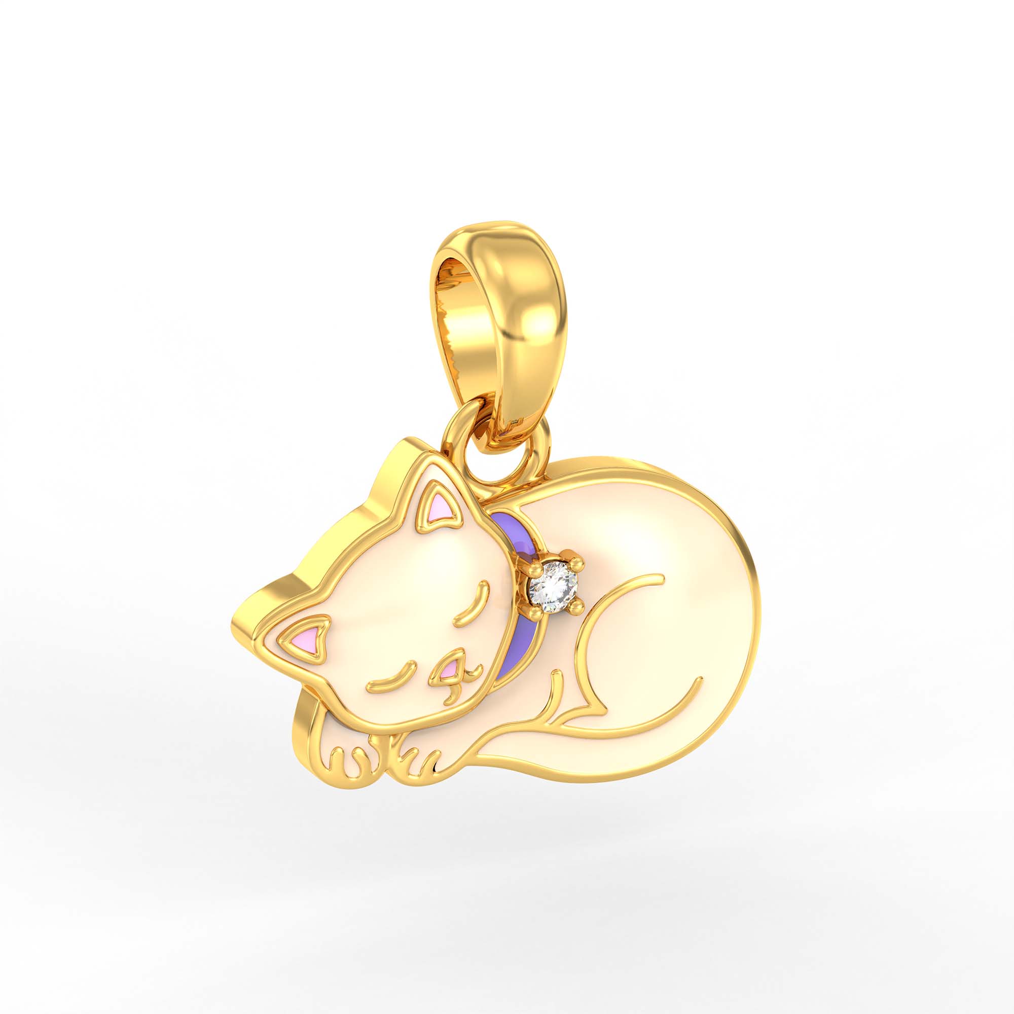 Kids Pendant in 22K Yellow Gold with Lab grown diamond thumbnail
