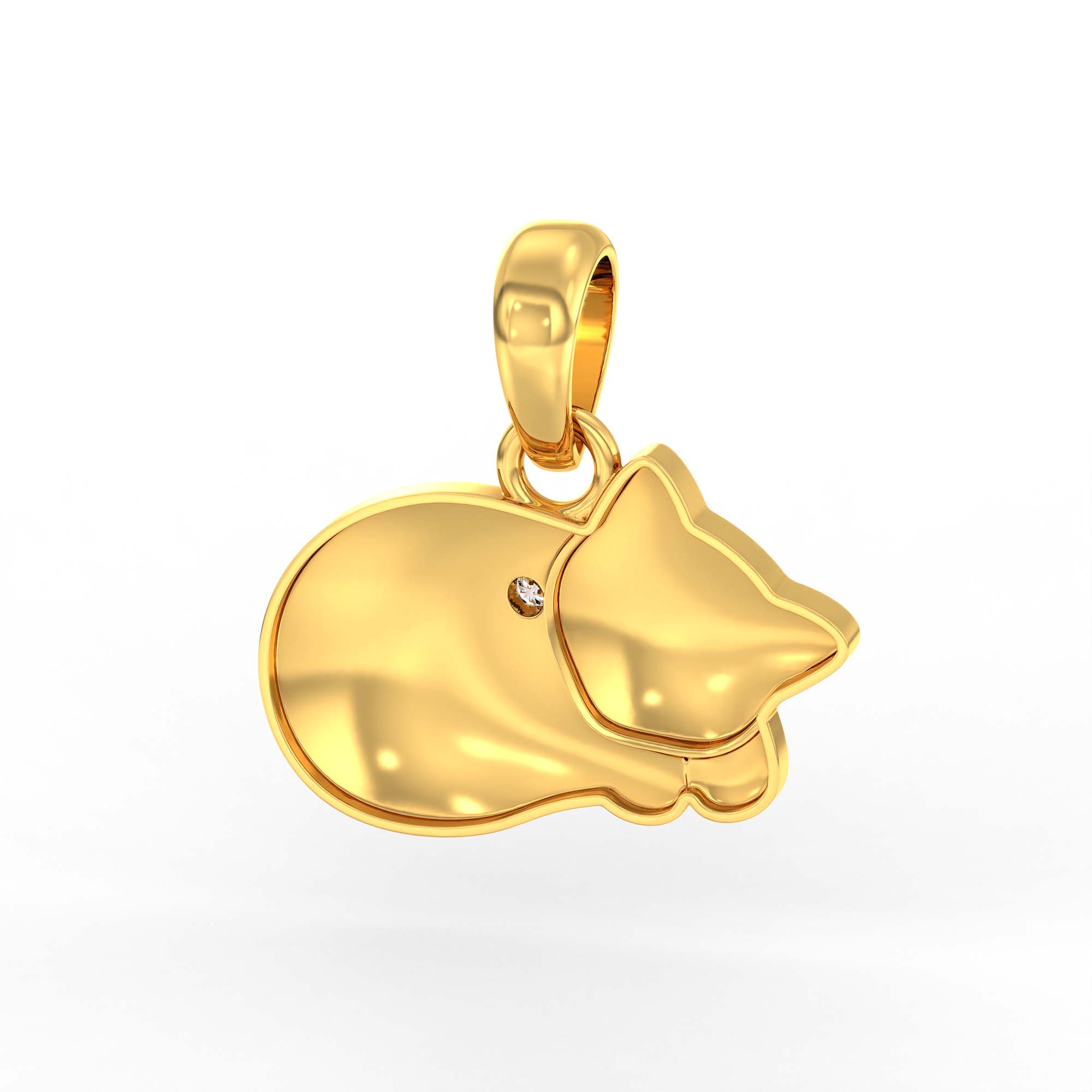 Kids Pendant in 22K Yellow Gold with Lab grown diamond thumbnail