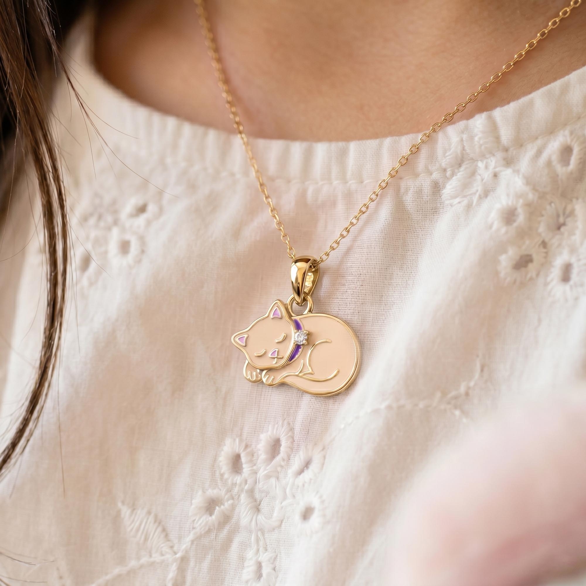 Kids Pendant in 22K Yellow Gold with Lab grown diamond thumbnail