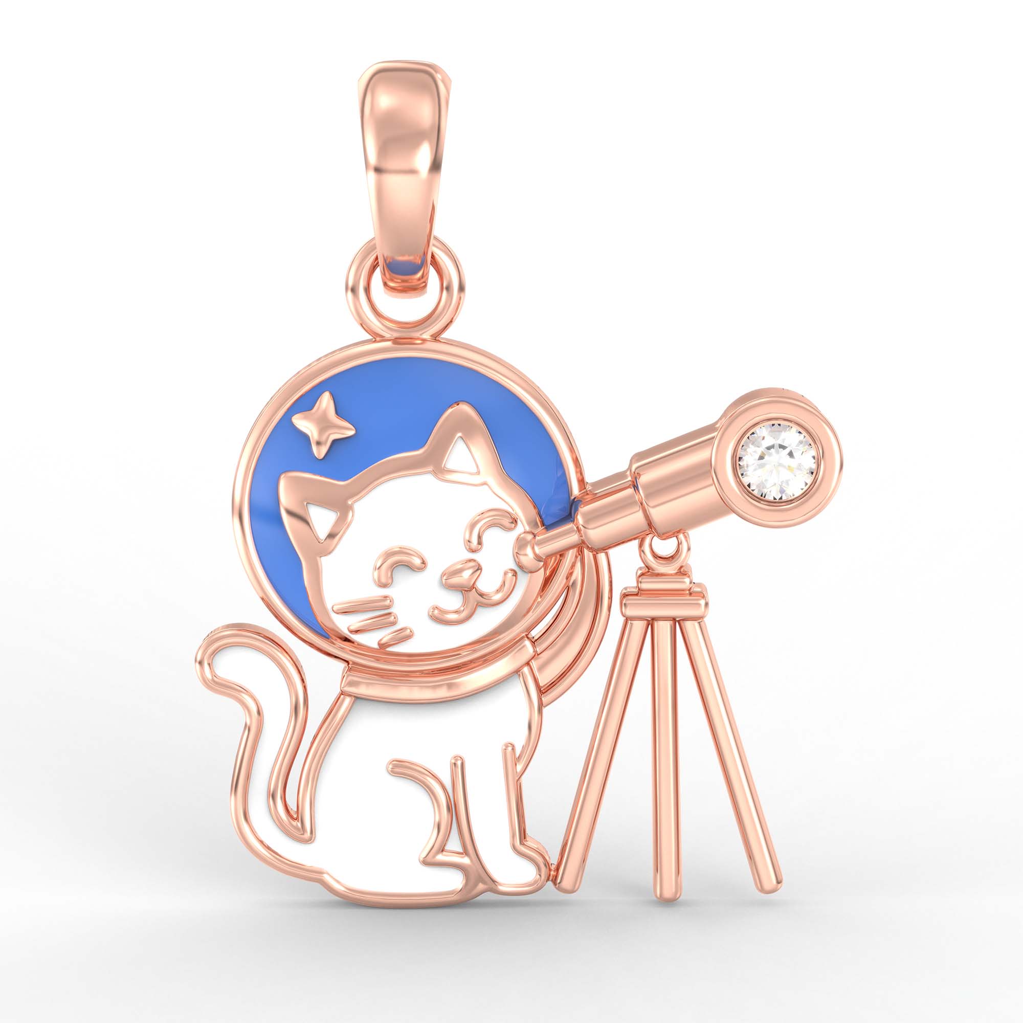Kids Pendant in 18K Rose Gold with Lab grown diamond thumbnail