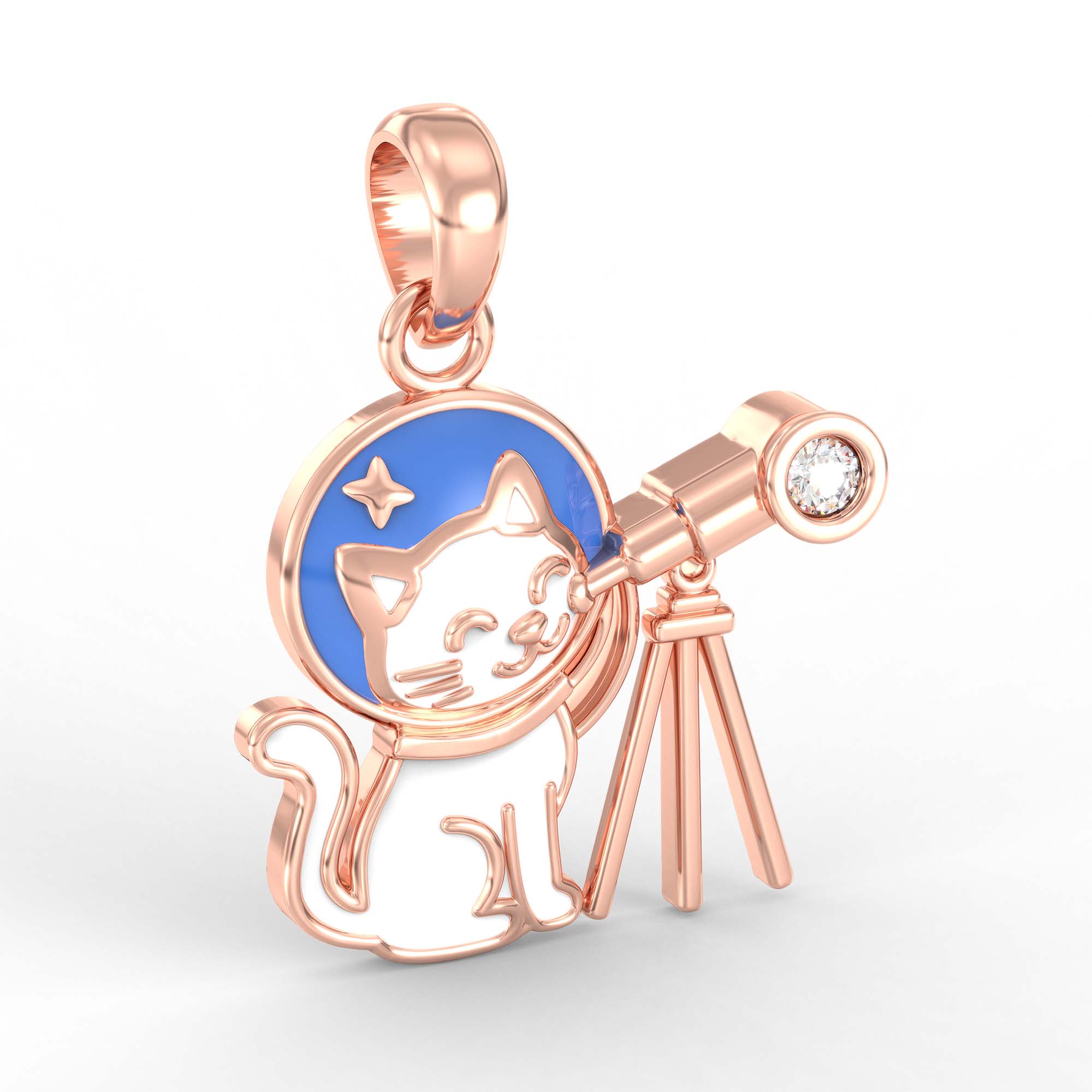 Kids Pendant in 18K Rose Gold with Lab grown diamond thumbnail