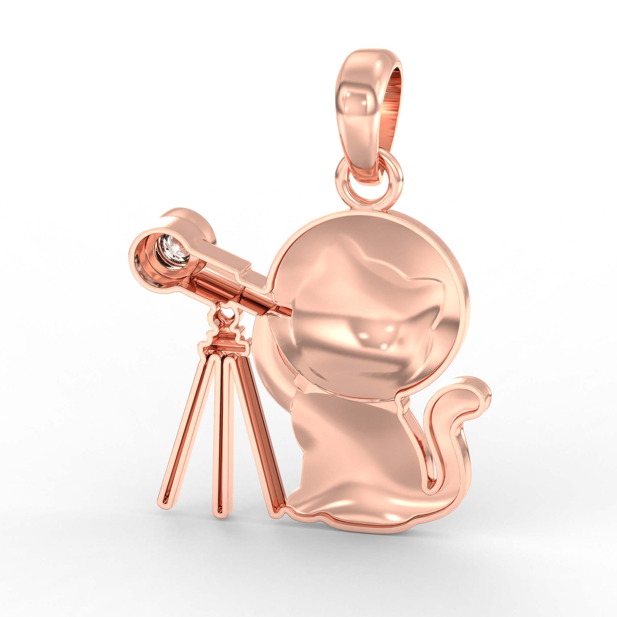 Kids Pendant in 18K Rose Gold with Lab grown diamond thumbnail