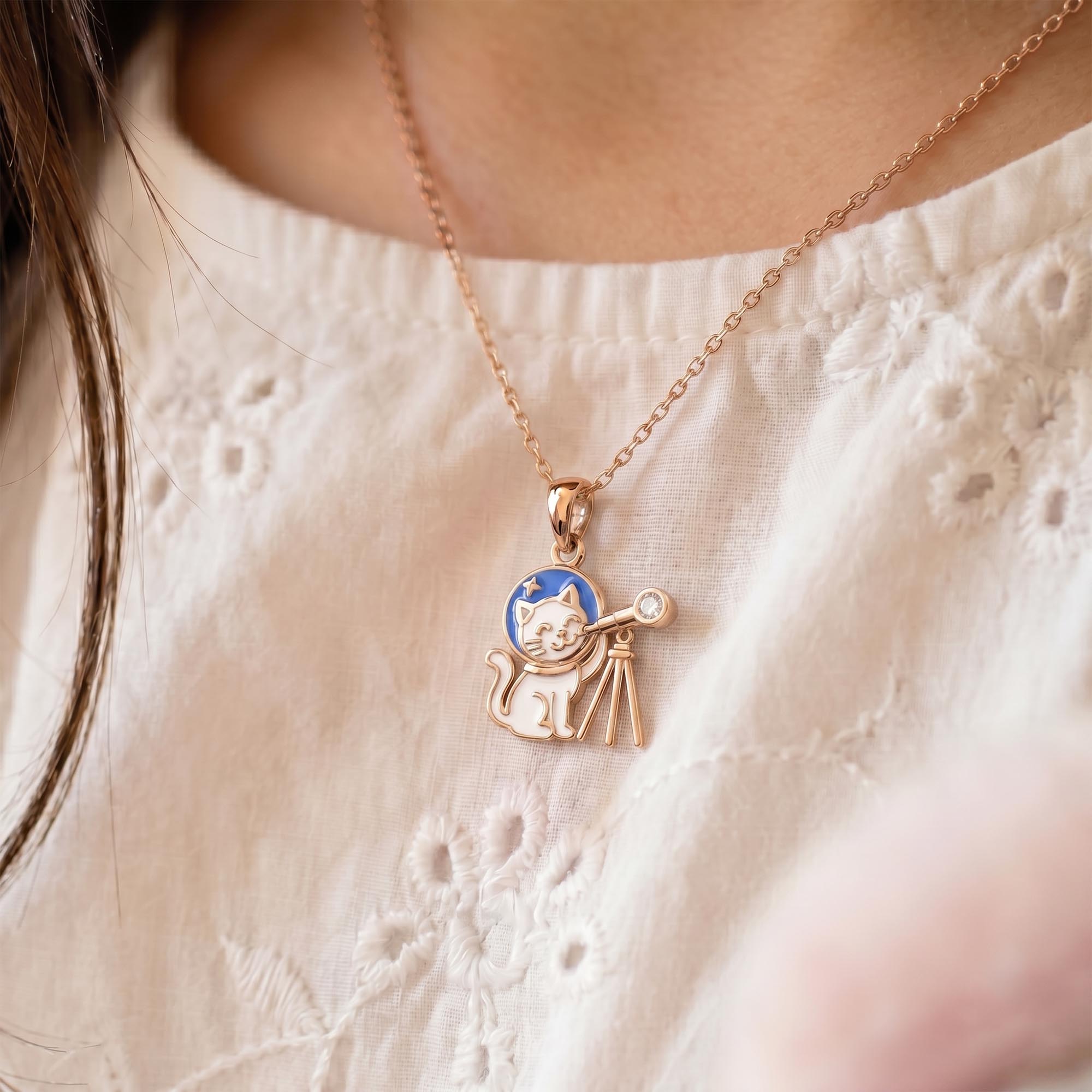Kids Pendant in 18K Rose Gold with Lab grown diamond thumbnail
