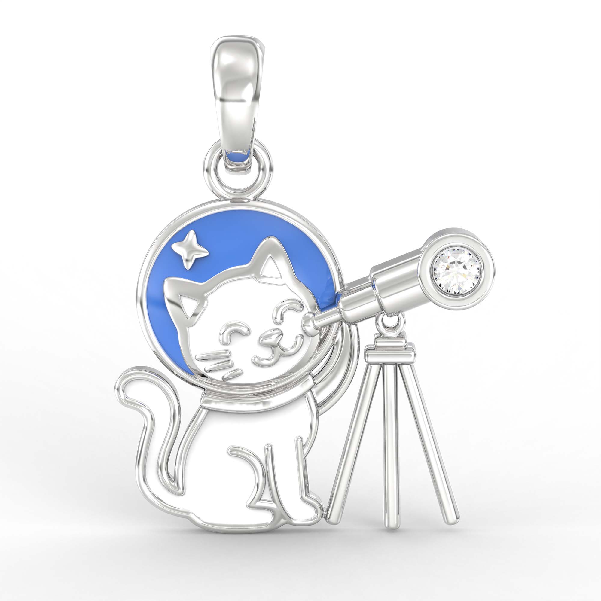 Kids Pendant in 18K White Gold with Lab grown diamond thumbnail