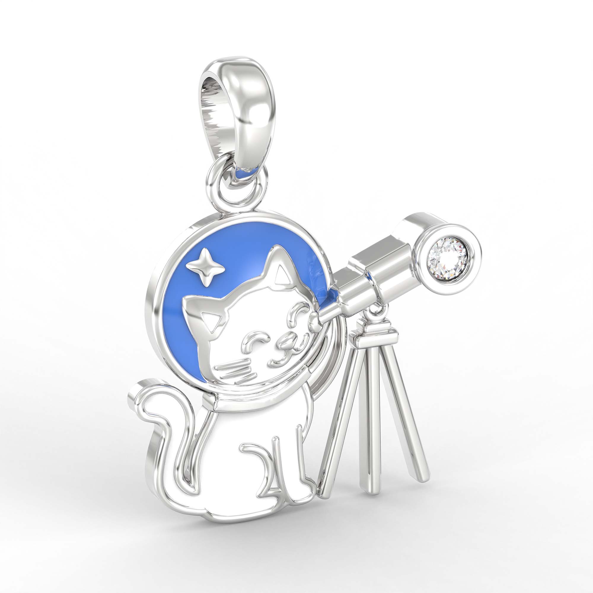 Kids Pendant in 18K White Gold with Lab grown diamond thumbnail