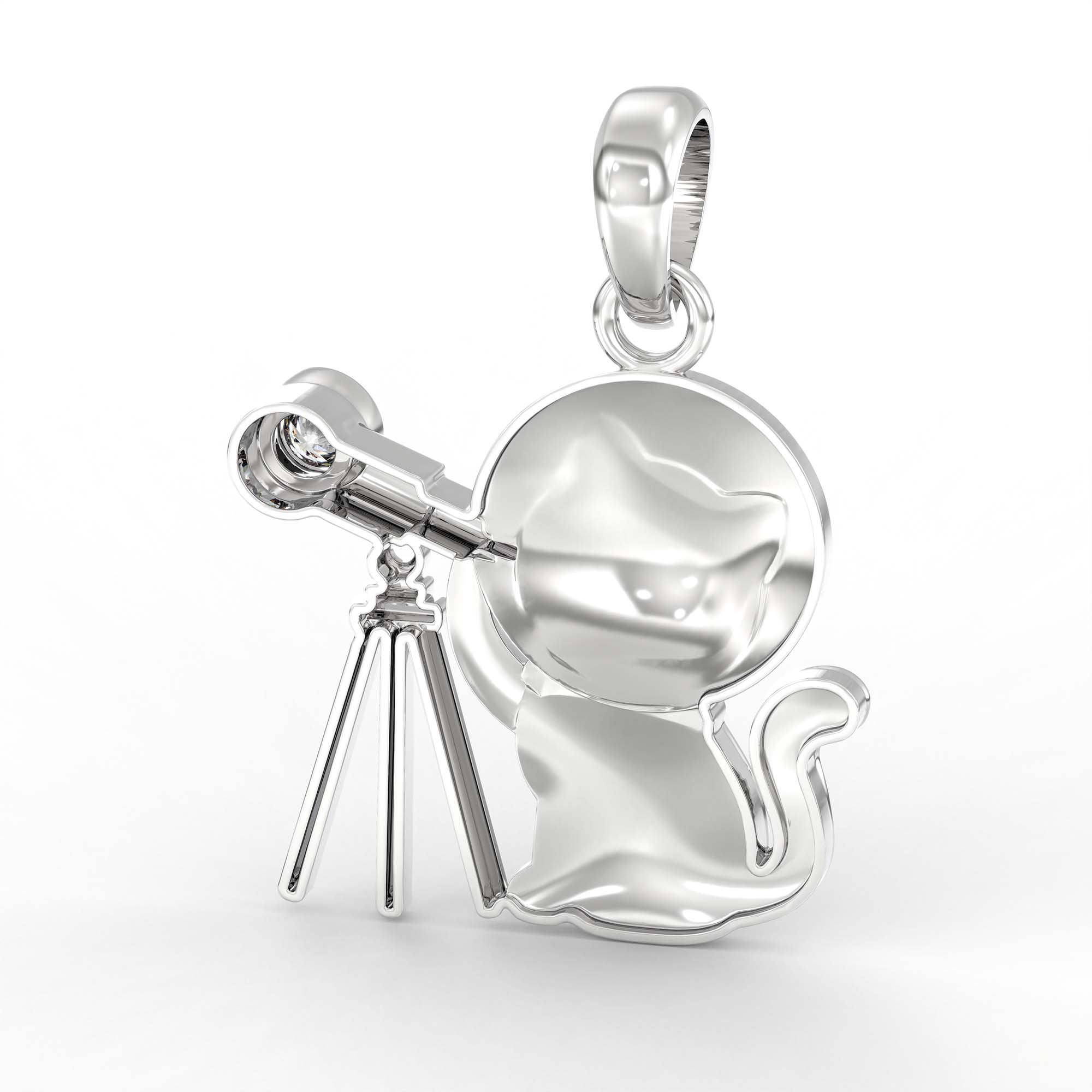 Kids Pendant in 18K White Gold with Lab grown diamond thumbnail