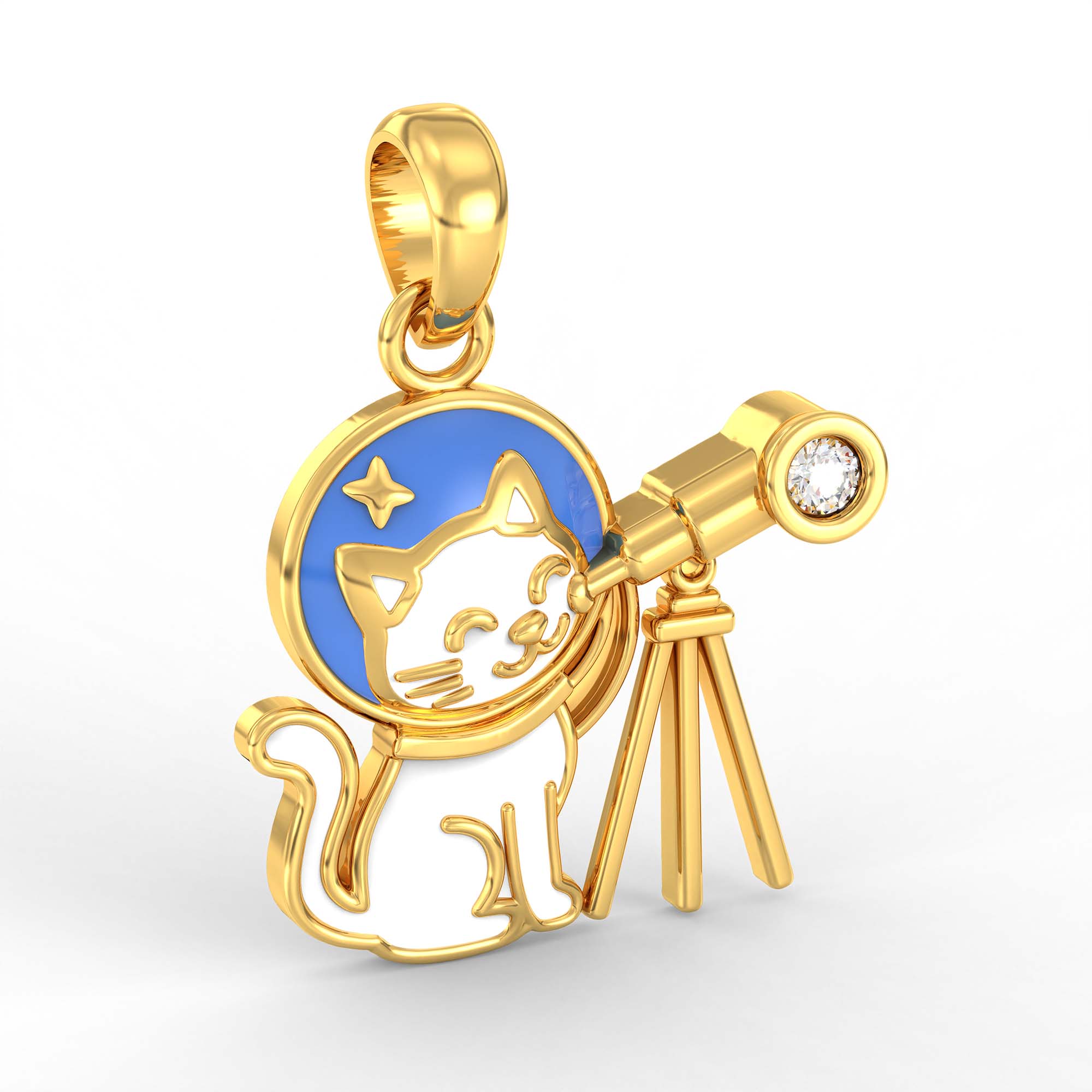 Kids Pendant in 22K Yellow Gold with Lab grown diamond thumbnail
