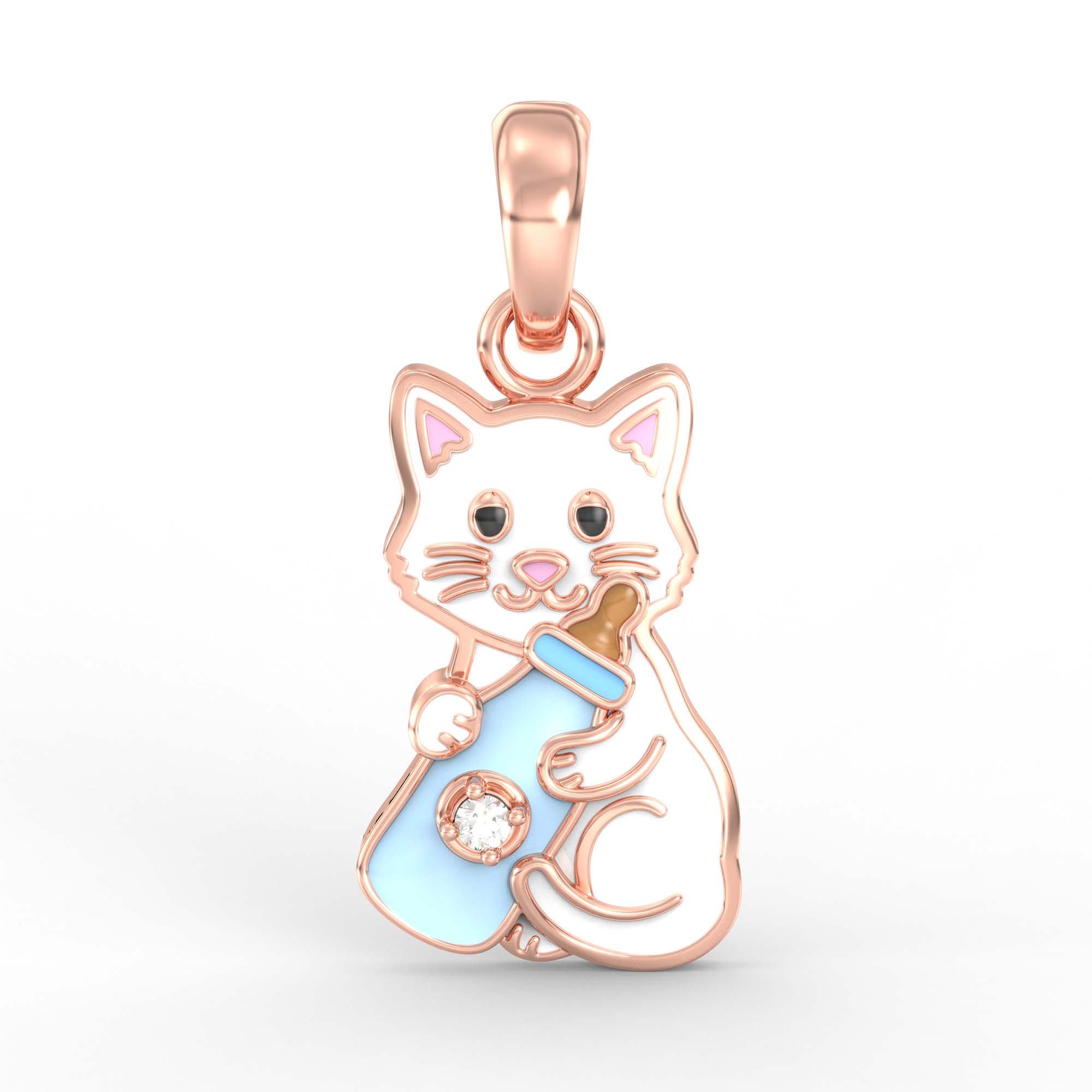 Kids Pendant in 18K Rose Gold with Lab grown diamond thumbnail