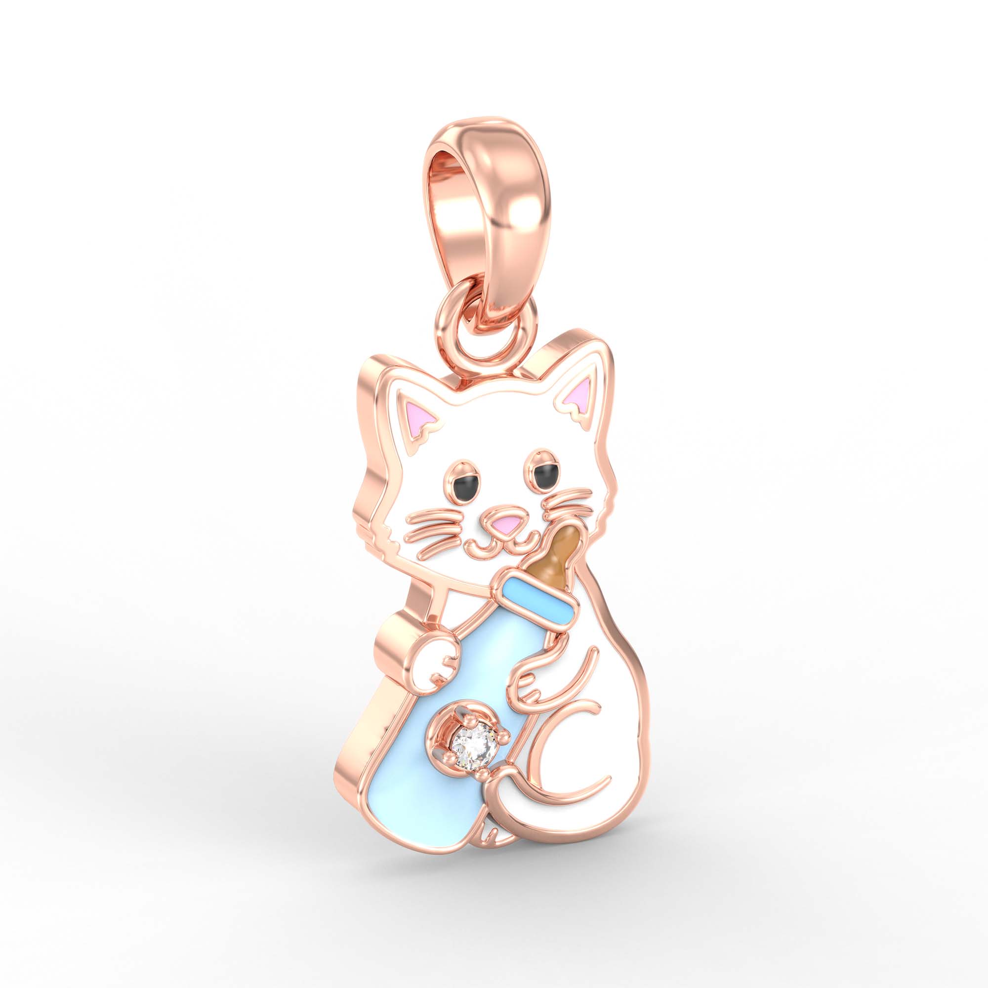 Kids Pendant in 18K Rose Gold with Lab grown diamond thumbnail
