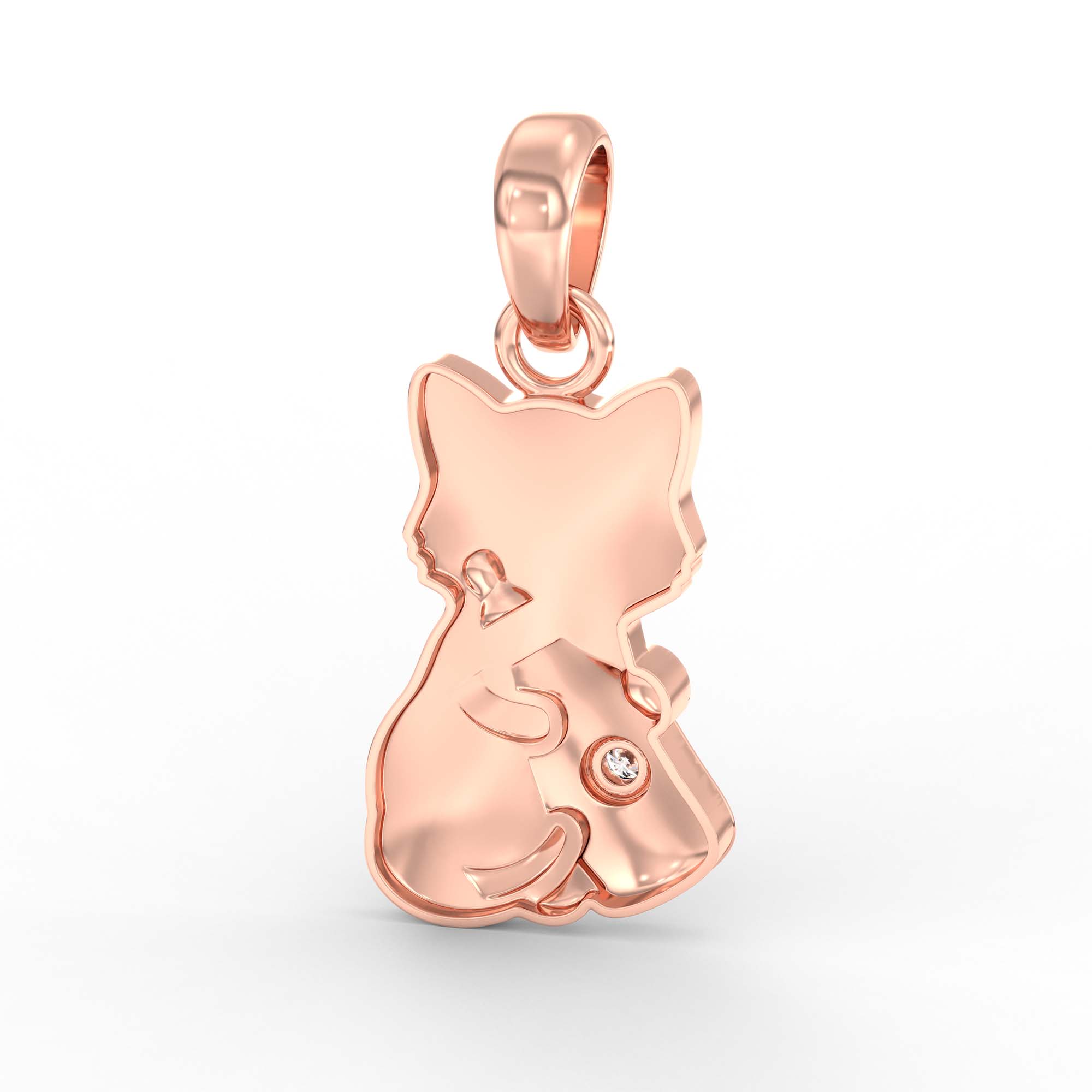 Kids Pendant in 18K Rose Gold with Lab grown diamond thumbnail
