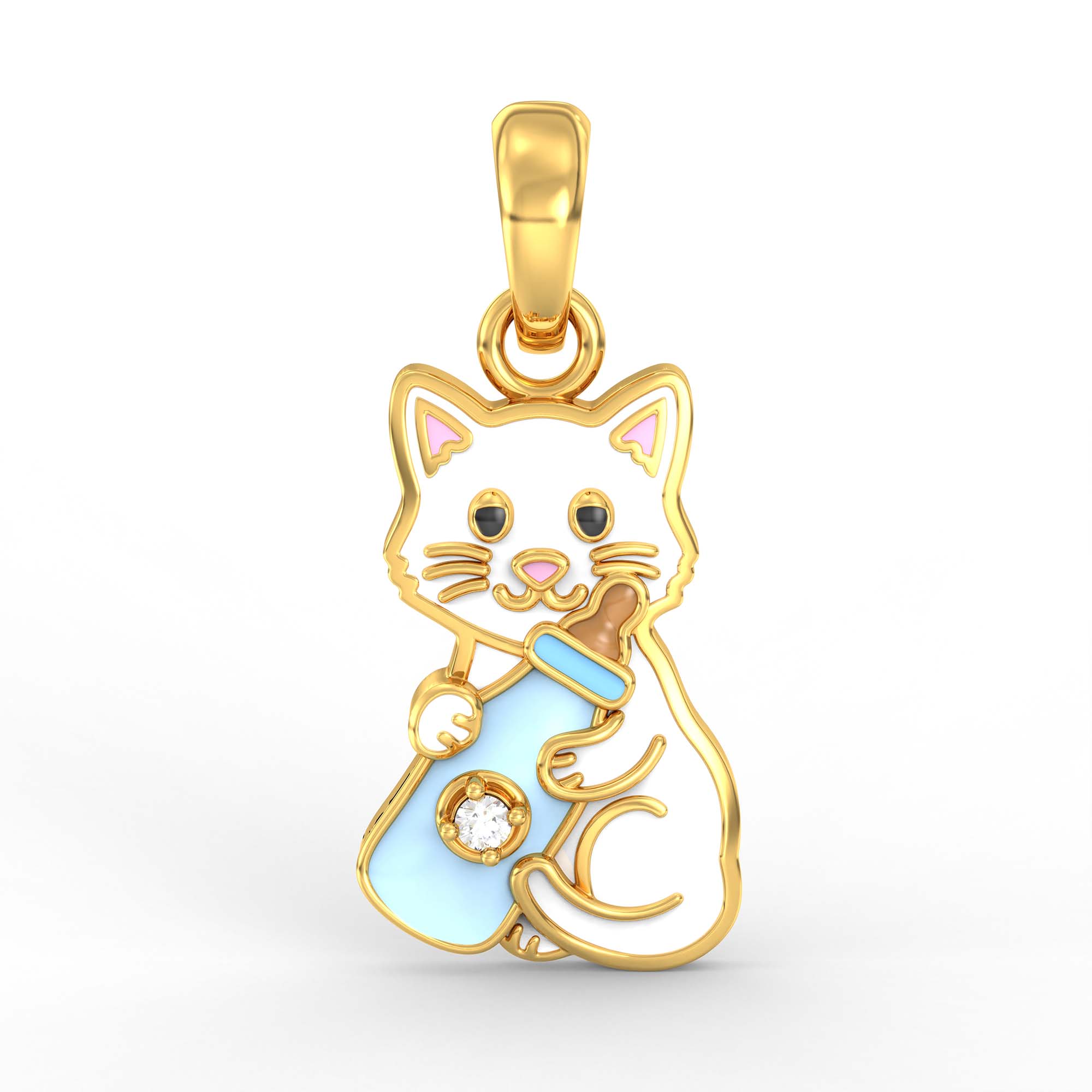 Kids Pendant in 22K Yellow Gold with Lab grown diamond thumbnail