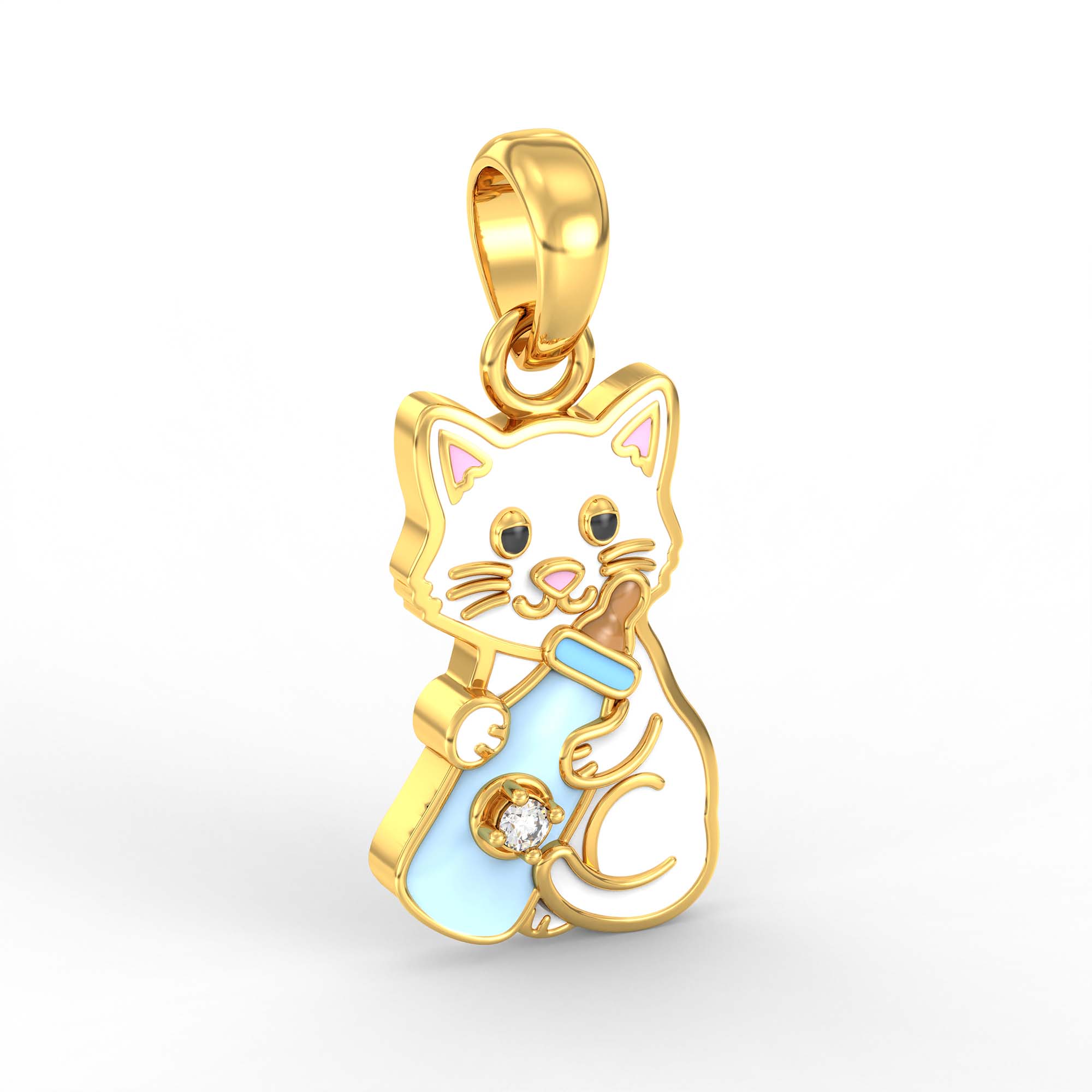 Kids Pendant in 22K Yellow Gold with Lab grown diamond thumbnail