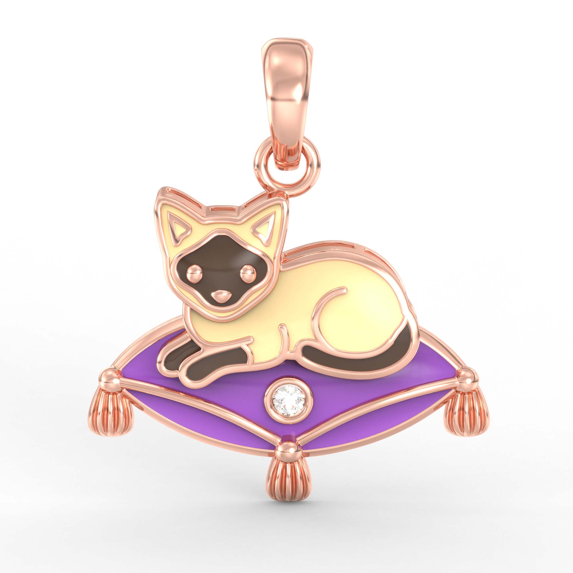 Kids Pendant in 18K Rose Gold with Lab grown diamond thumbnail