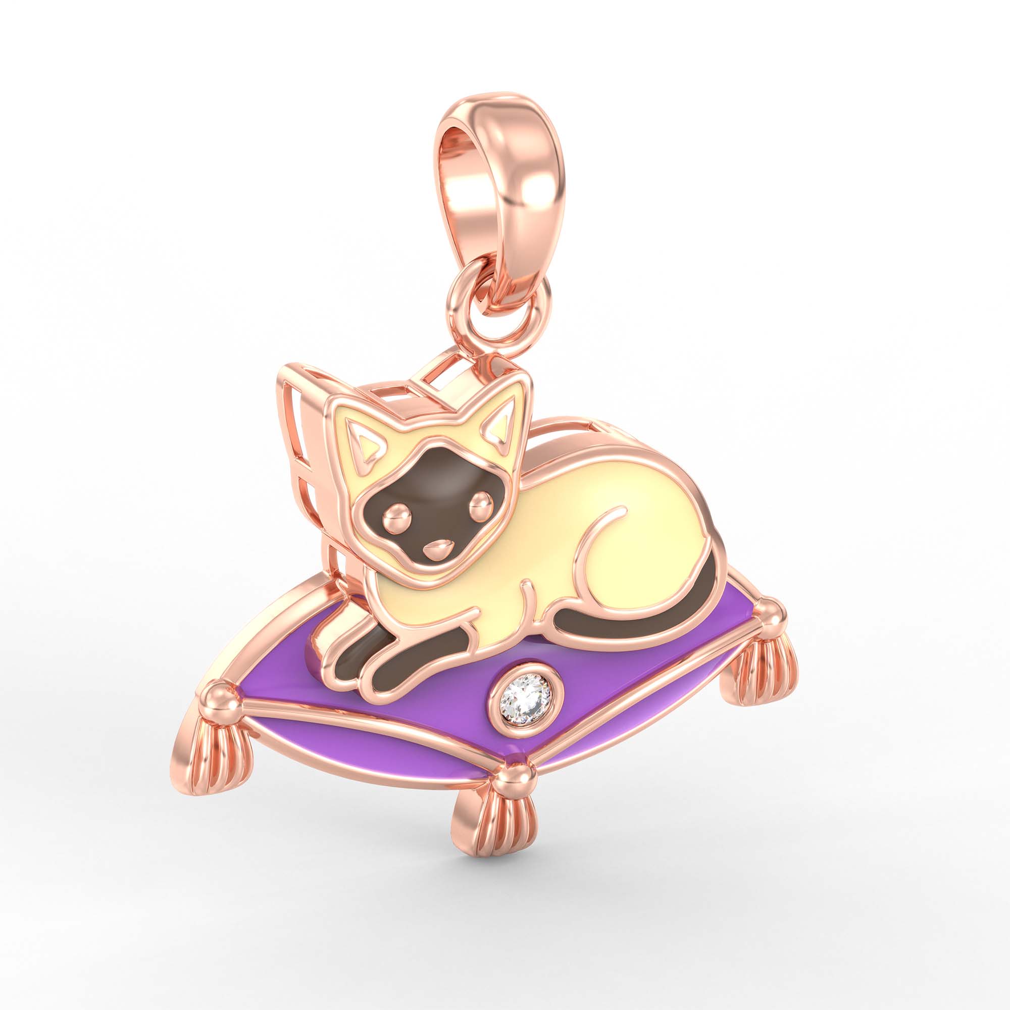 Kids Pendant in 18K Rose Gold with Lab grown diamond thumbnail