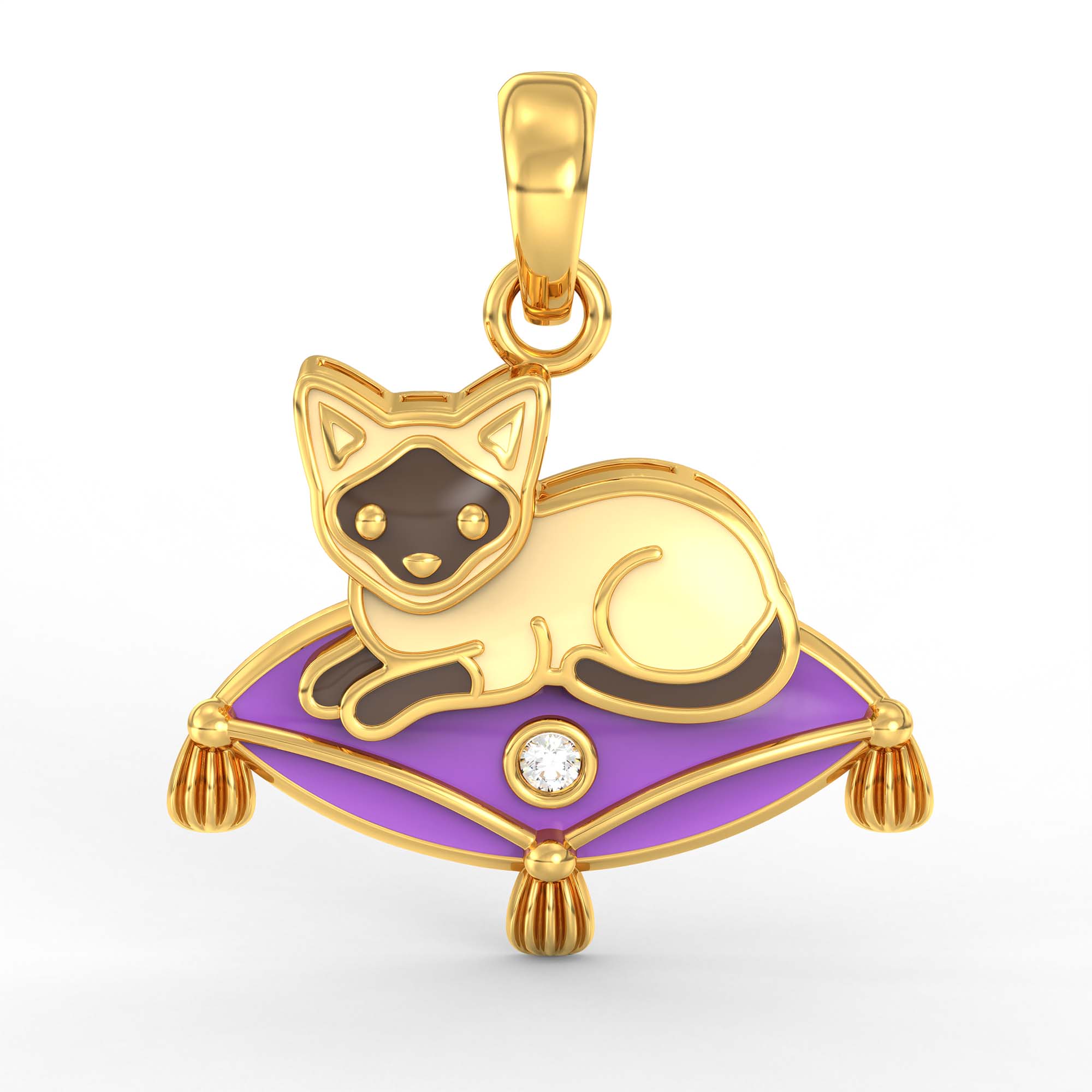 Kids Pendant in 22K Yellow Gold with Lab grown diamond thumbnail