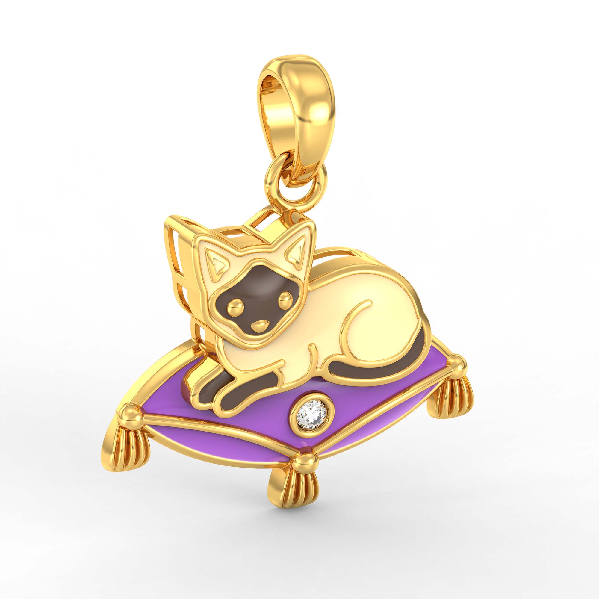 Kids Pendant in 22K Yellow Gold with Lab grown diamond thumbnail