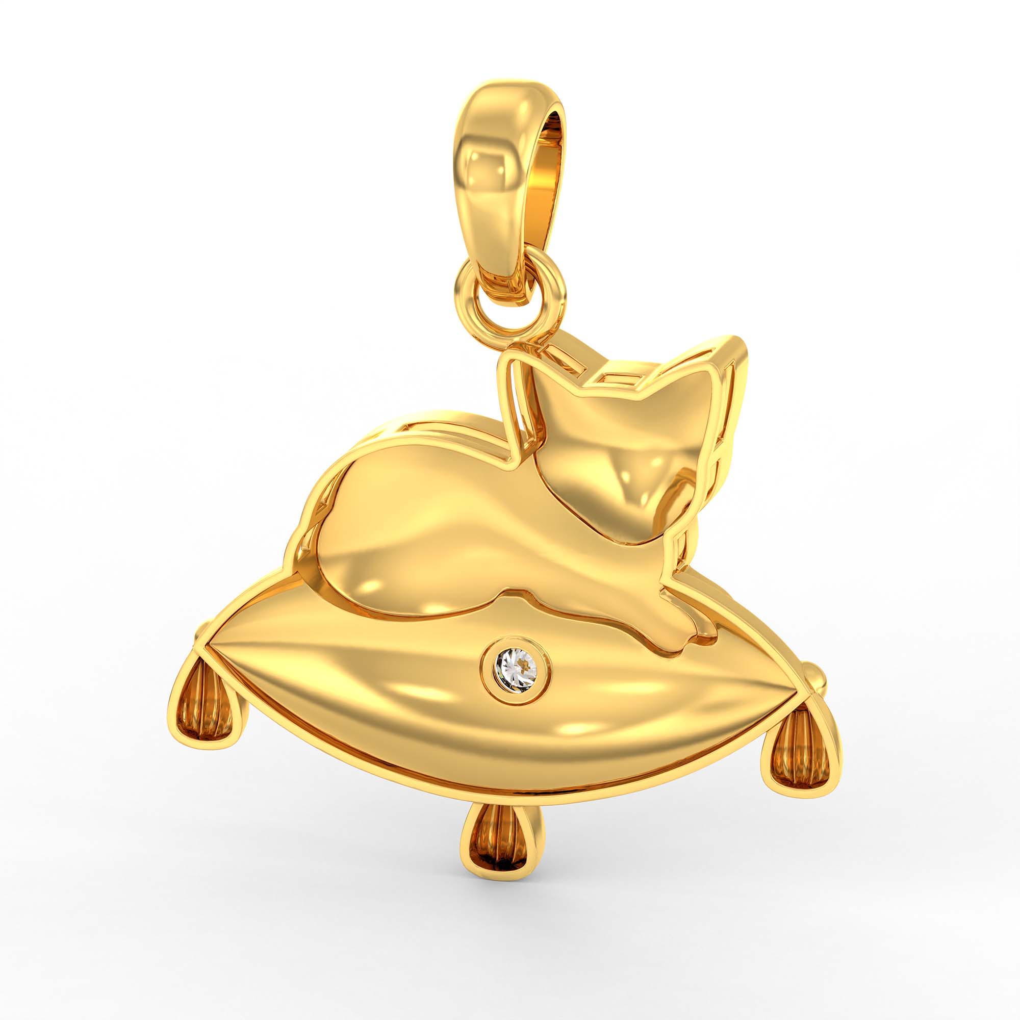 Kids Pendant in 22K Yellow Gold with Lab grown diamond thumbnail