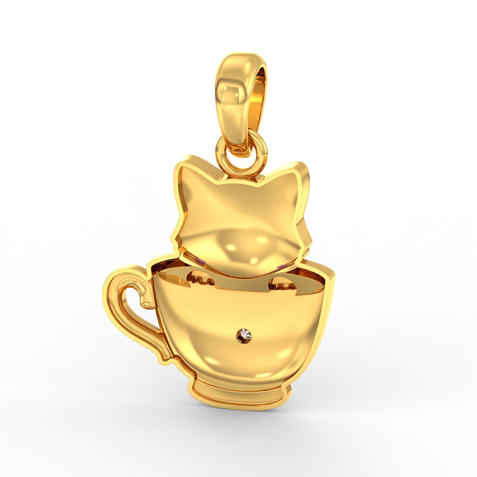 Kids Pendant in 22K Yellow Gold with Lab grown diamond thumbnail
