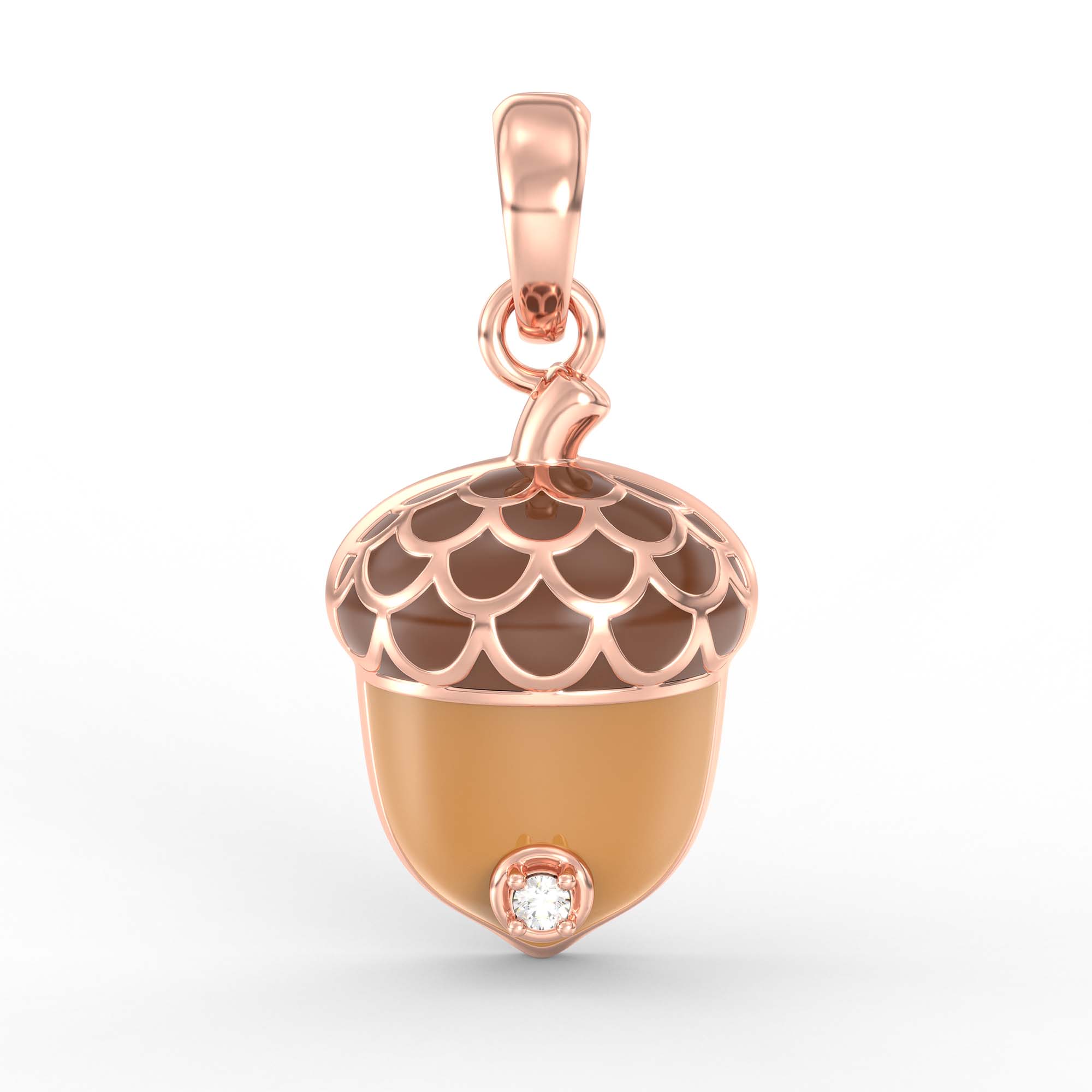Kids Pendant in 18K Rose Gold with Lab grown diamond thumbnail