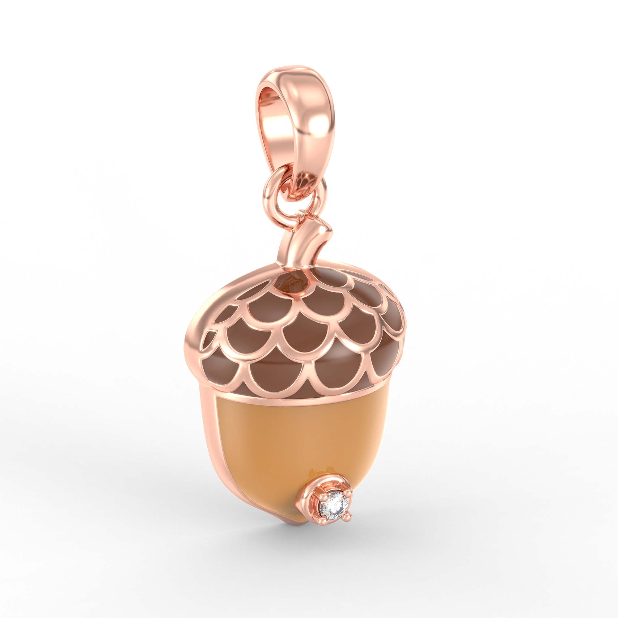 Kids Pendant in 18K Rose Gold with Lab grown diamond thumbnail