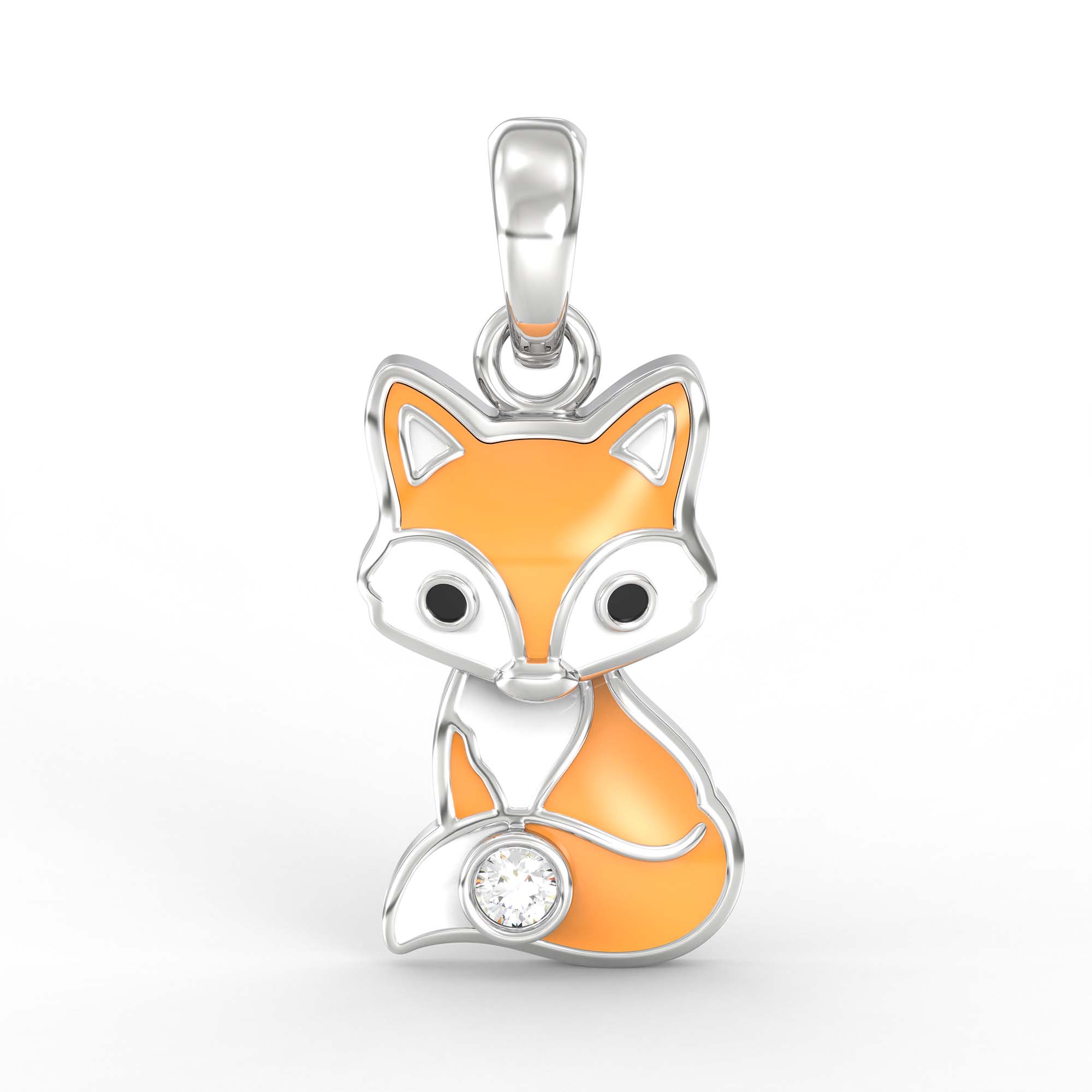 Kids Pendant in 18K White Gold with Lab grown diamond thumbnail
