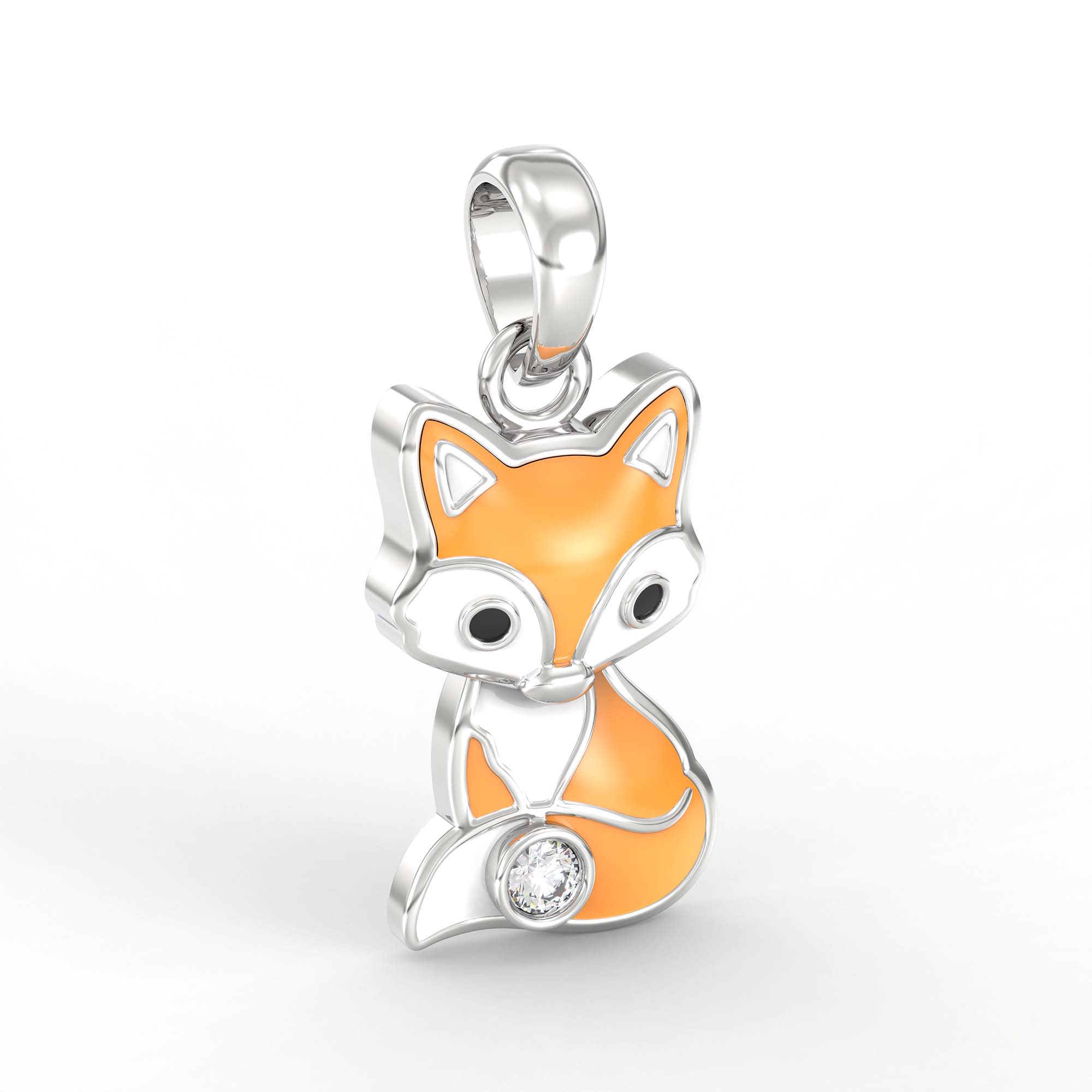 Kids Pendant in 18K White Gold with Lab grown diamond thumbnail