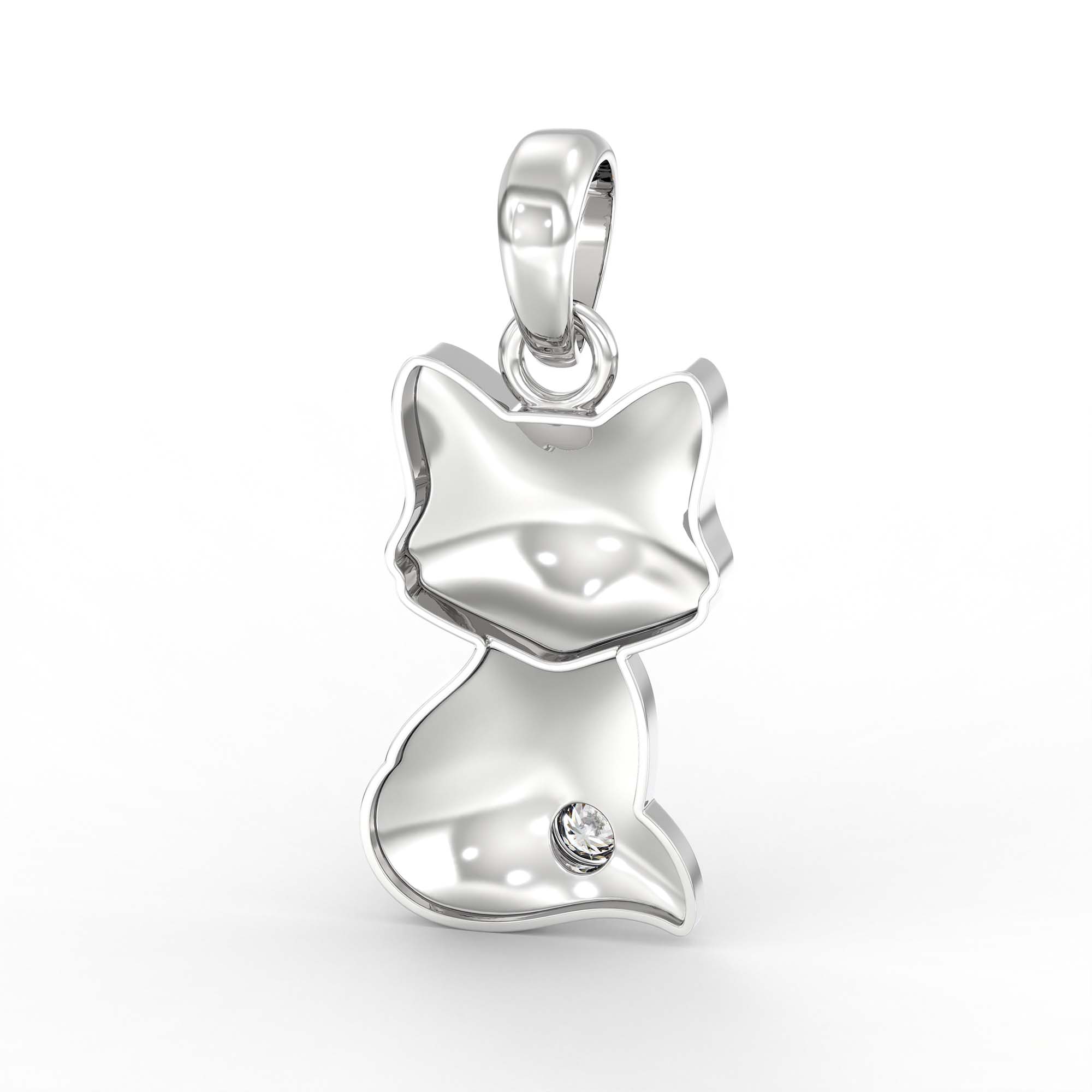 Kids Pendant in 18K White Gold with Lab grown diamond thumbnail