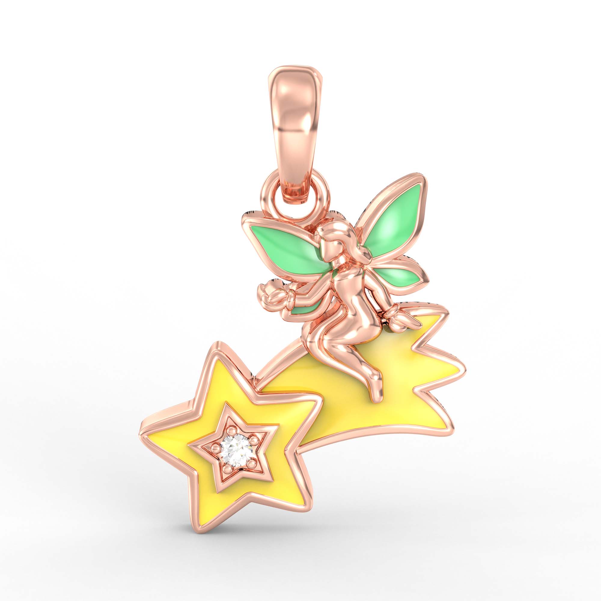 Kids Pendant in 18K Rose Gold with Lab grown diamond thumbnail