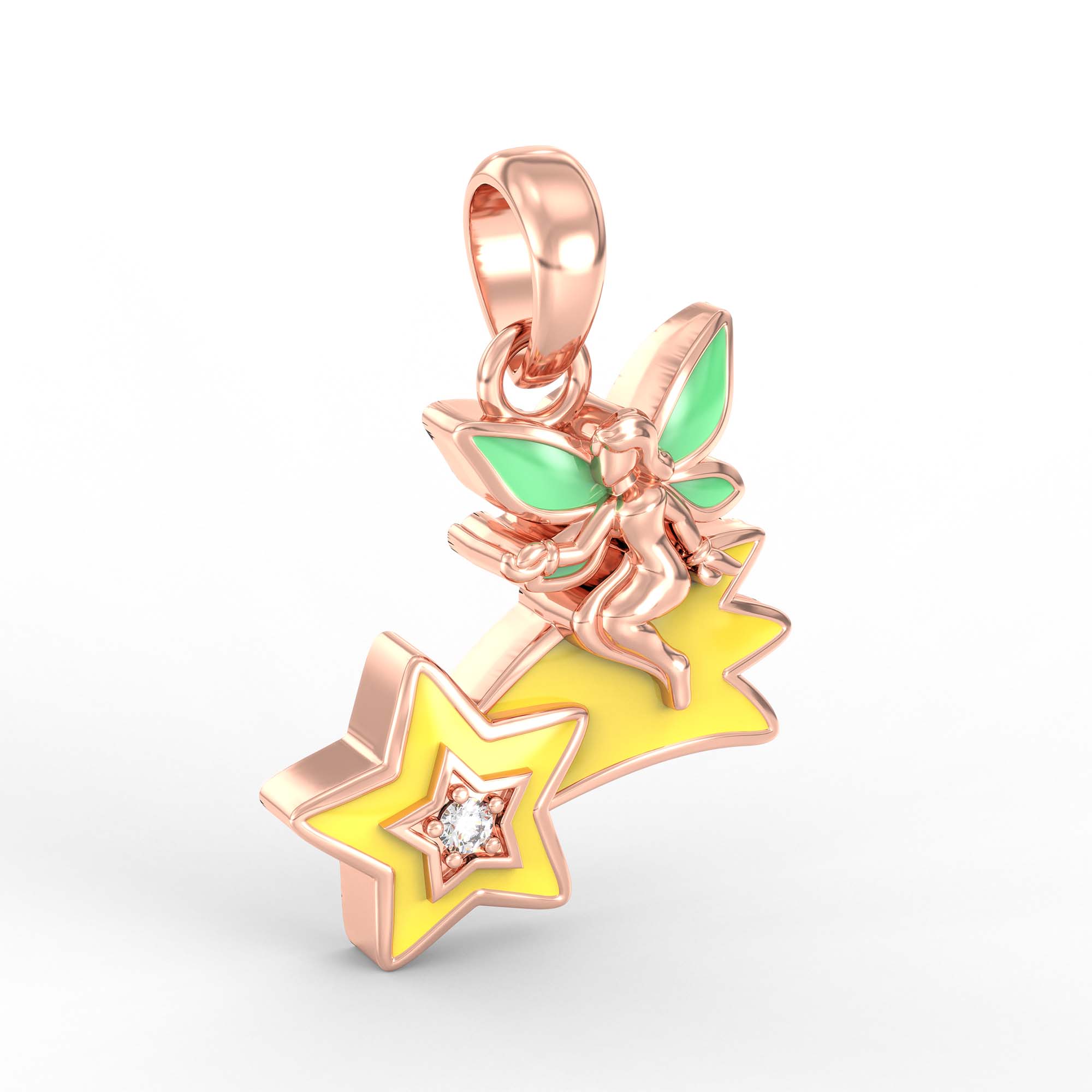 Kids Pendant in 18K Rose Gold with Lab grown diamond thumbnail
