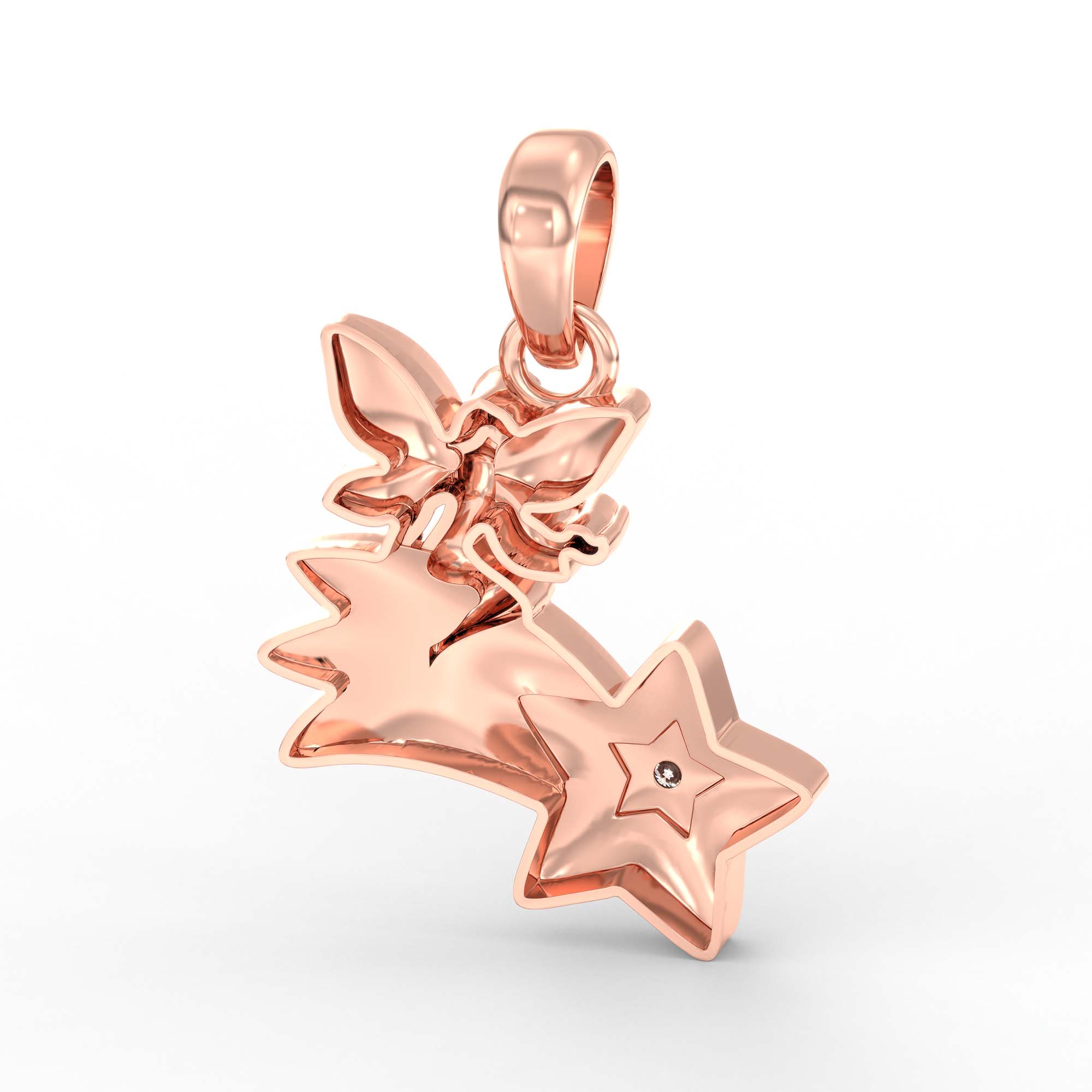 Kids Pendant in 18K Rose Gold with Lab grown diamond thumbnail