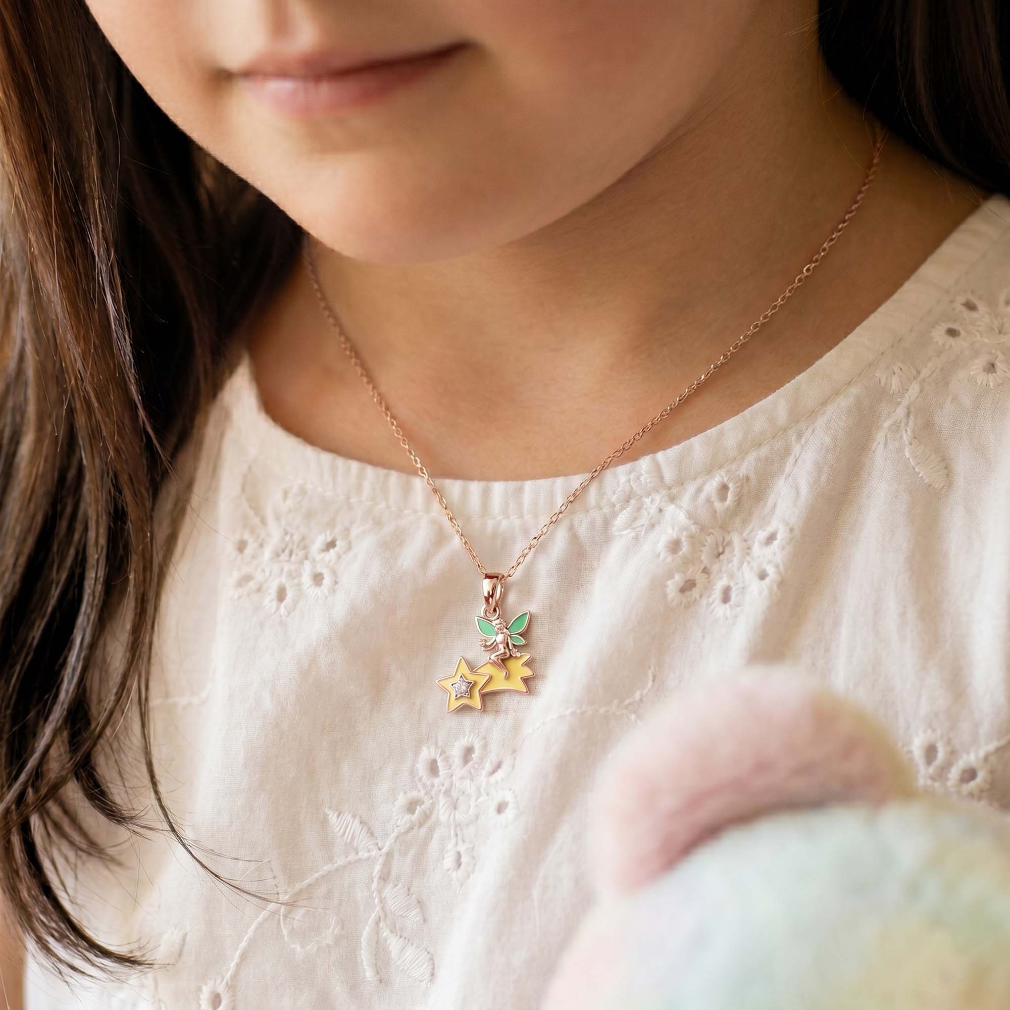 Kids Pendant in 18K Rose Gold with Lab grown diamond thumbnail