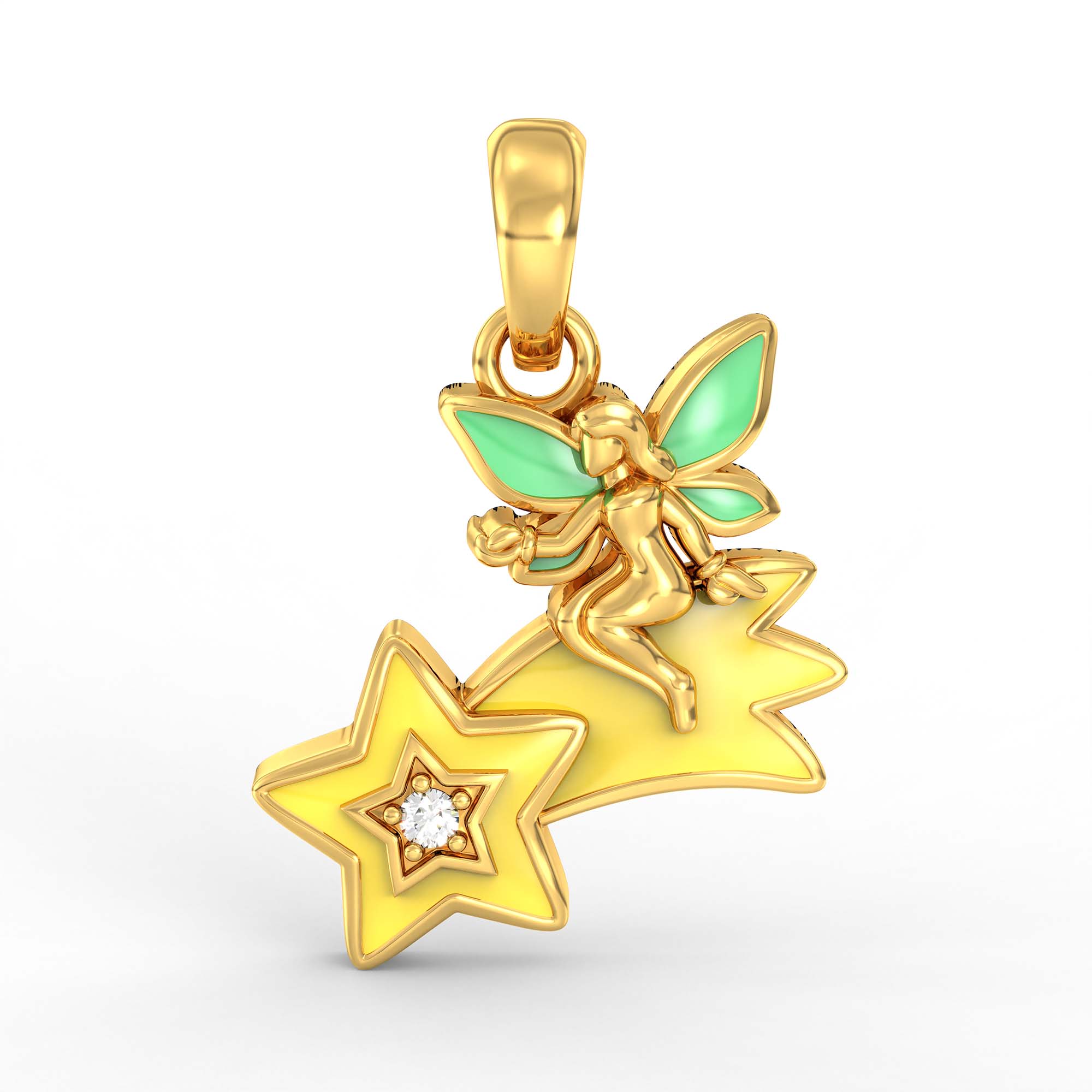 Kids Pendant in 22K Yellow Gold with Lab grown diamond thumbnail