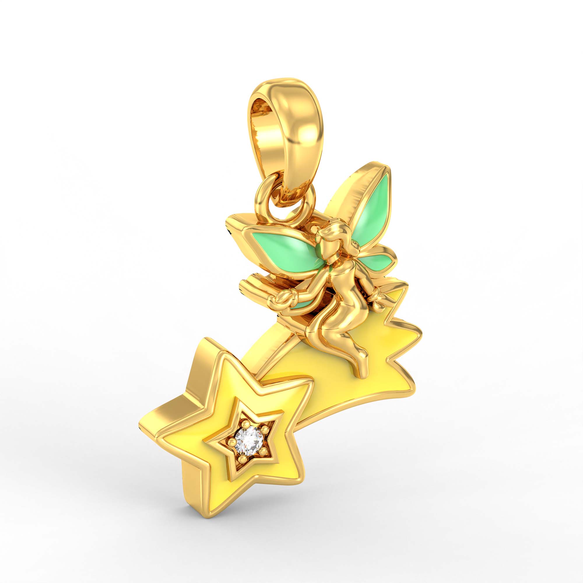 Kids Pendant in 22K Yellow Gold with Lab grown diamond thumbnail
