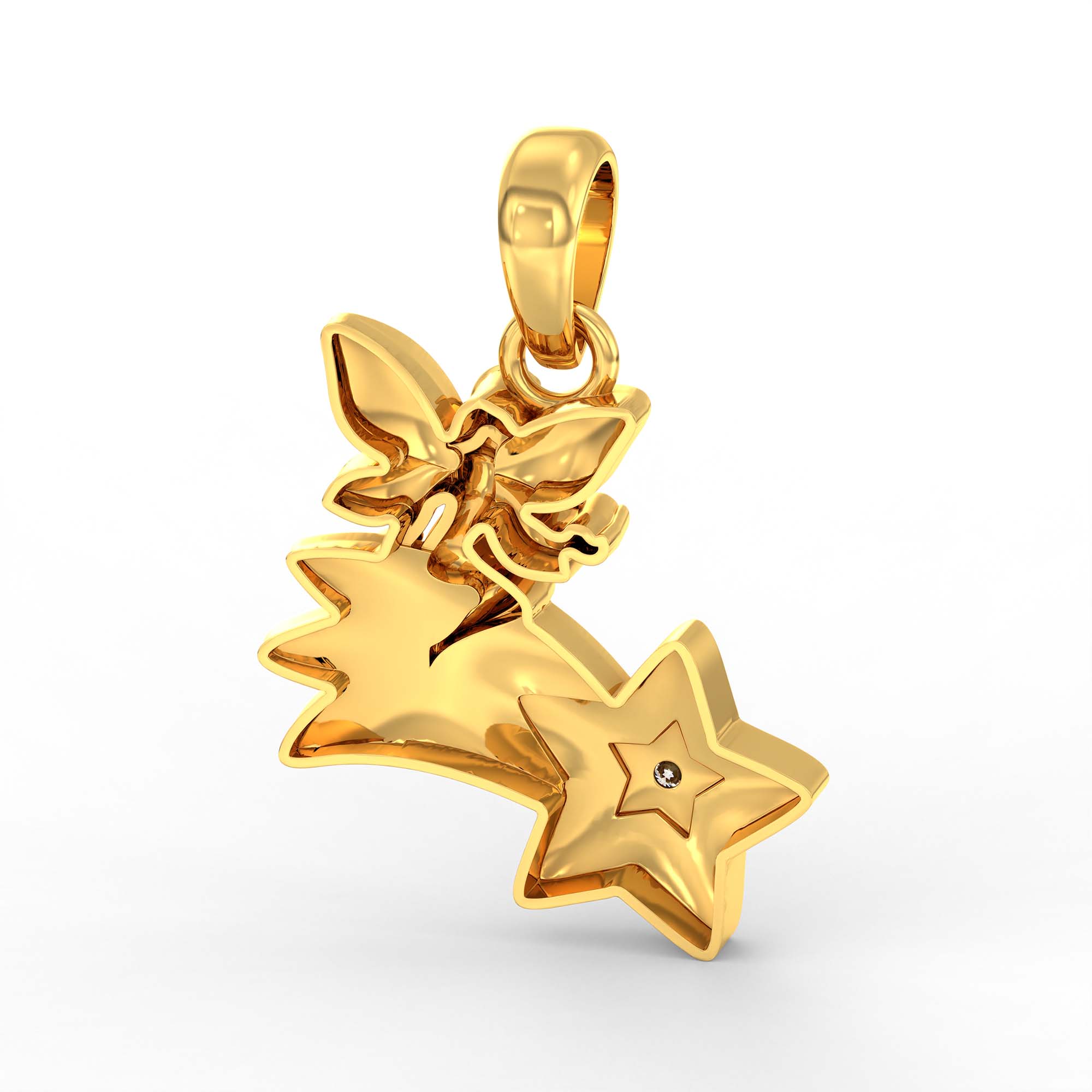 Kids Pendant in 22K Yellow Gold with Lab grown diamond thumbnail