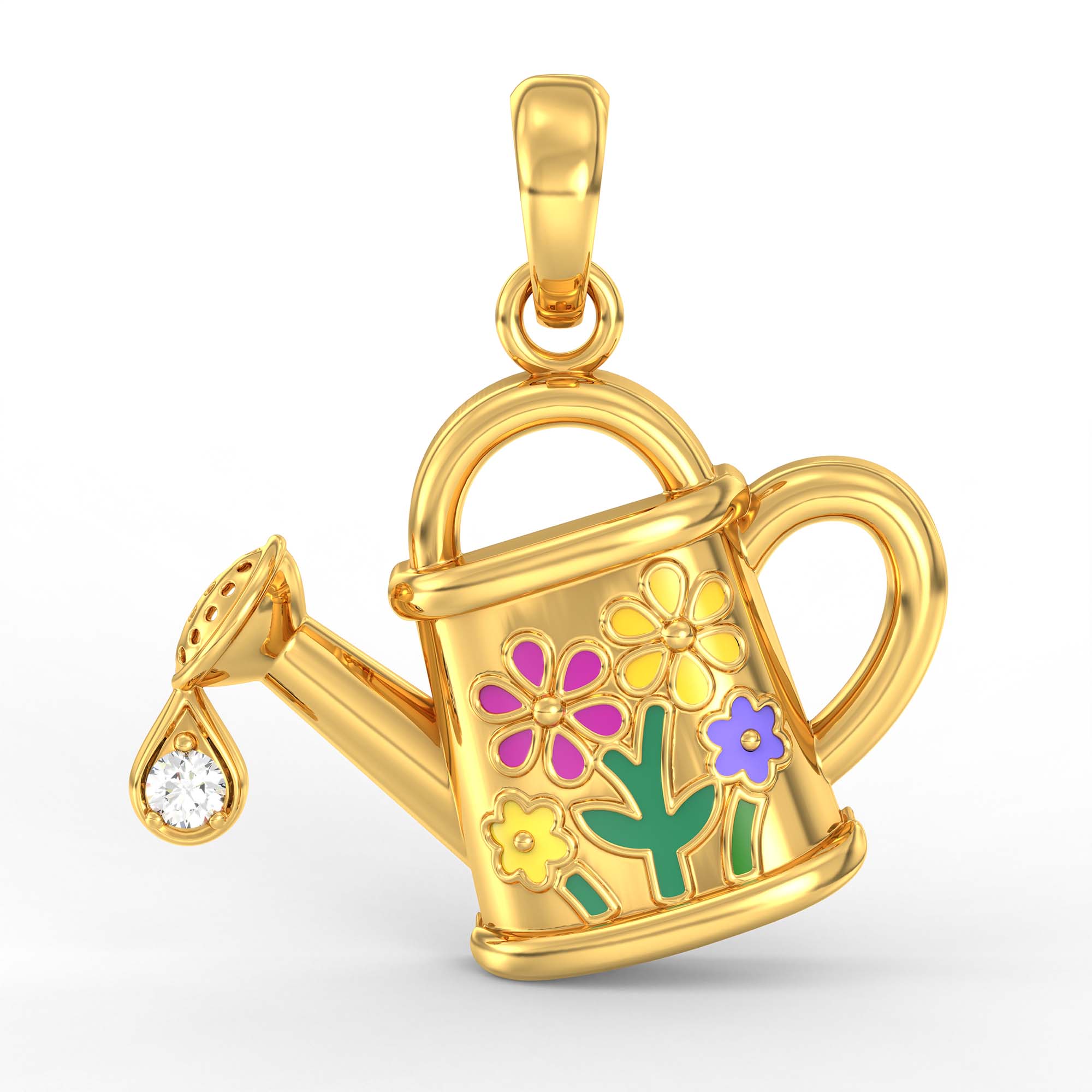 Kids Pendant in 22K Yellow Gold with Lab grown diamond thumbnail