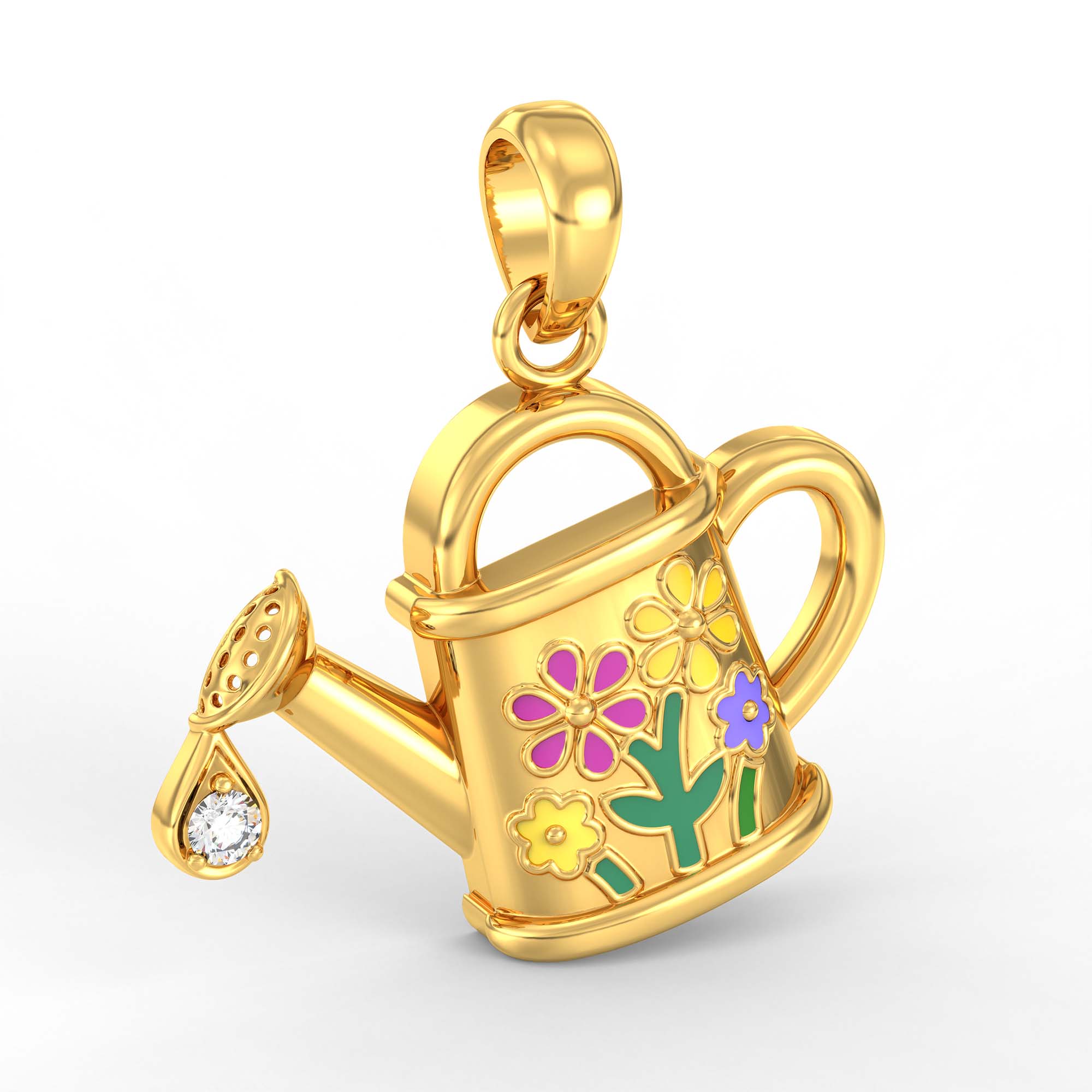Kids Pendant in 22K Yellow Gold with Lab grown diamond thumbnail