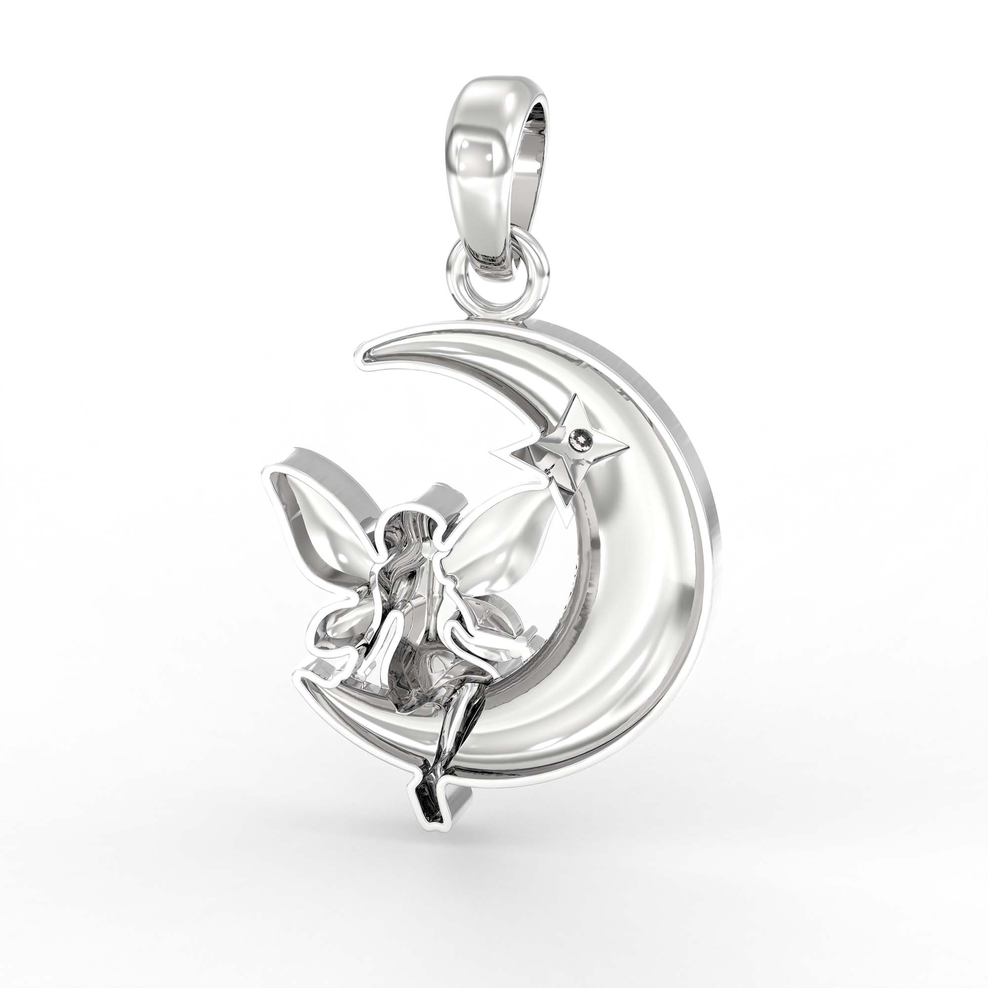 Kids Pendant in 18K White Gold with Lab grown diamond thumbnail
