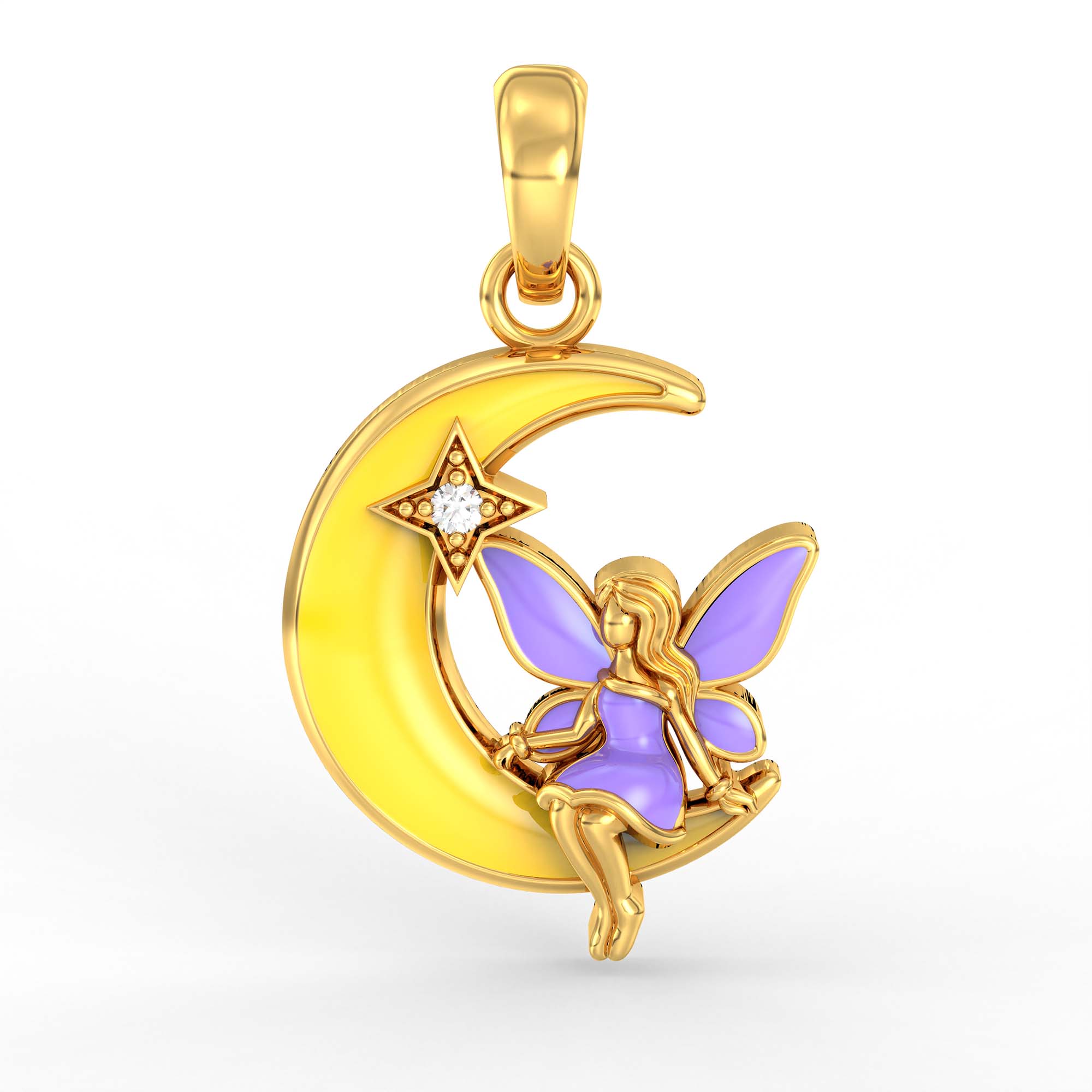 Kids Pendant in 22K Yellow Gold with Lab grown diamond thumbnail