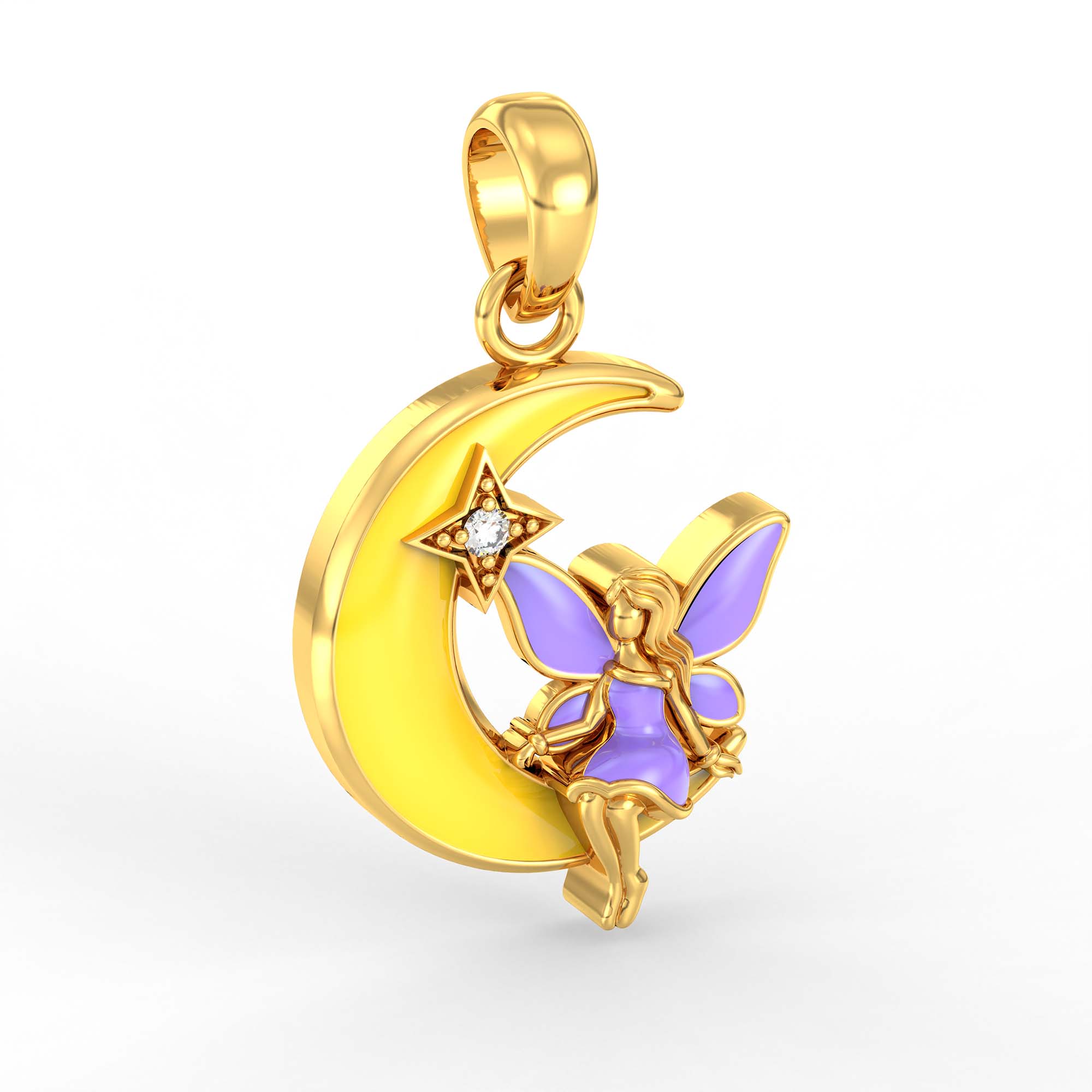 Kids Pendant in 22K Yellow Gold with Lab grown diamond thumbnail