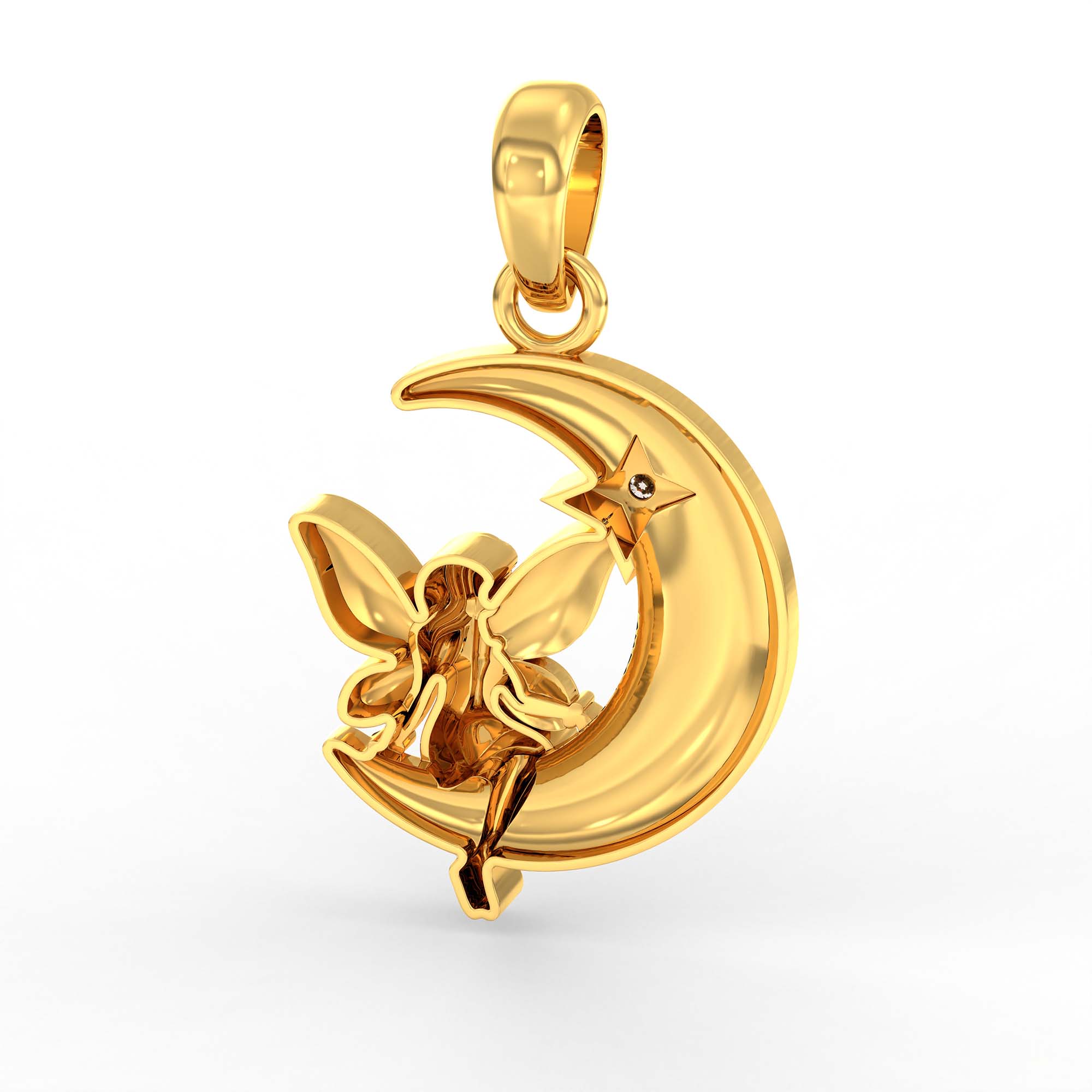 Kids Pendant in 22K Yellow Gold with Lab grown diamond thumbnail